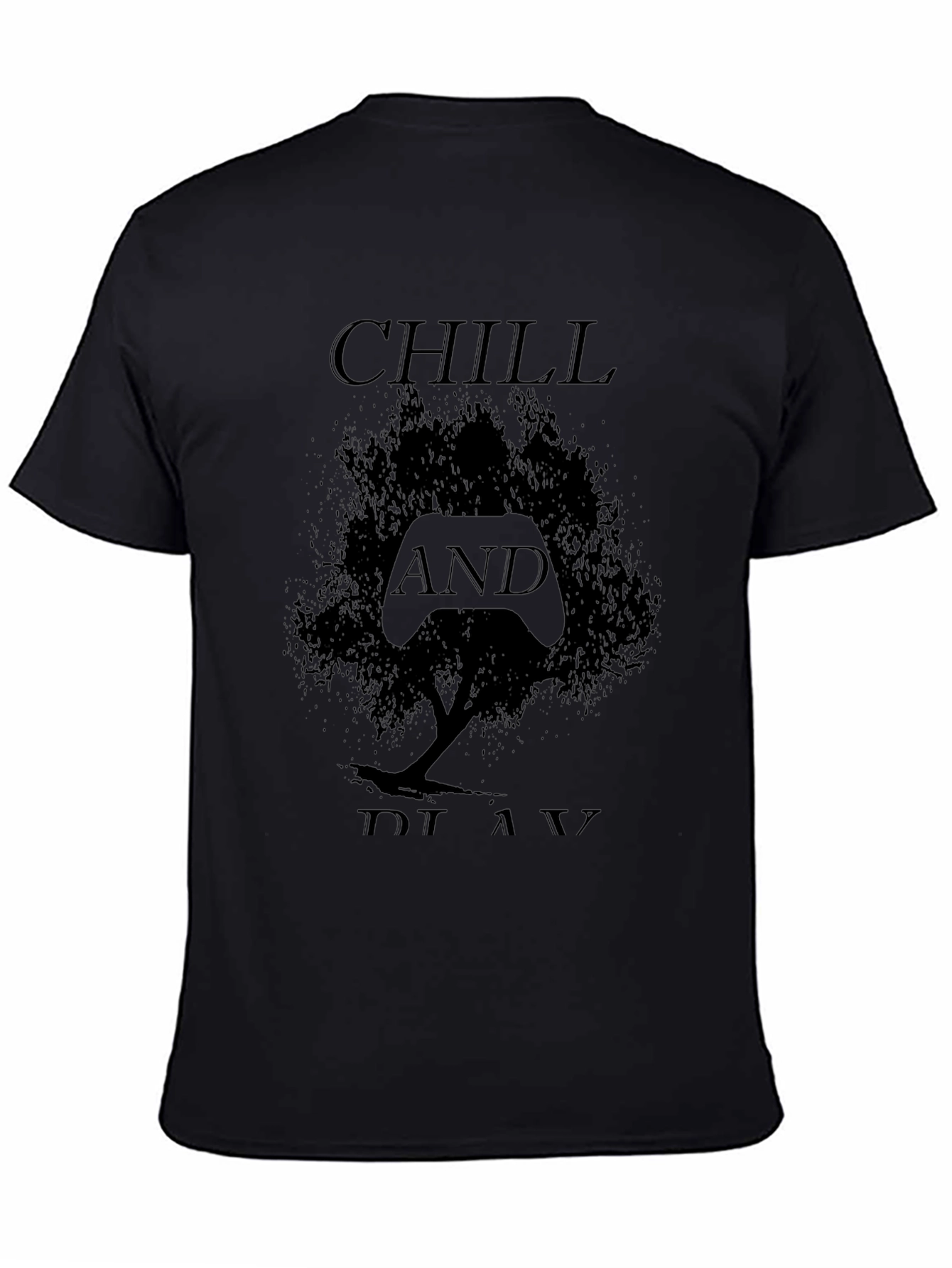 Chill and Play Black Graphic Tee