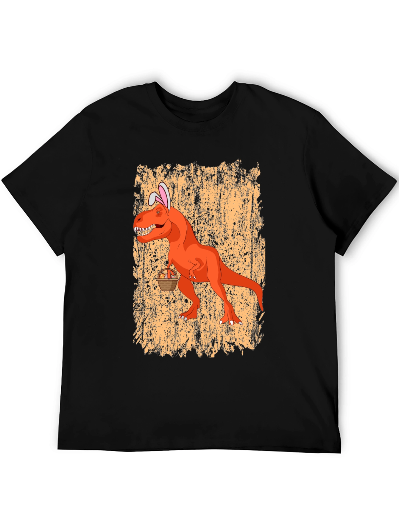 Easter T-Rex Bunny Ears Graphic Tee - Black