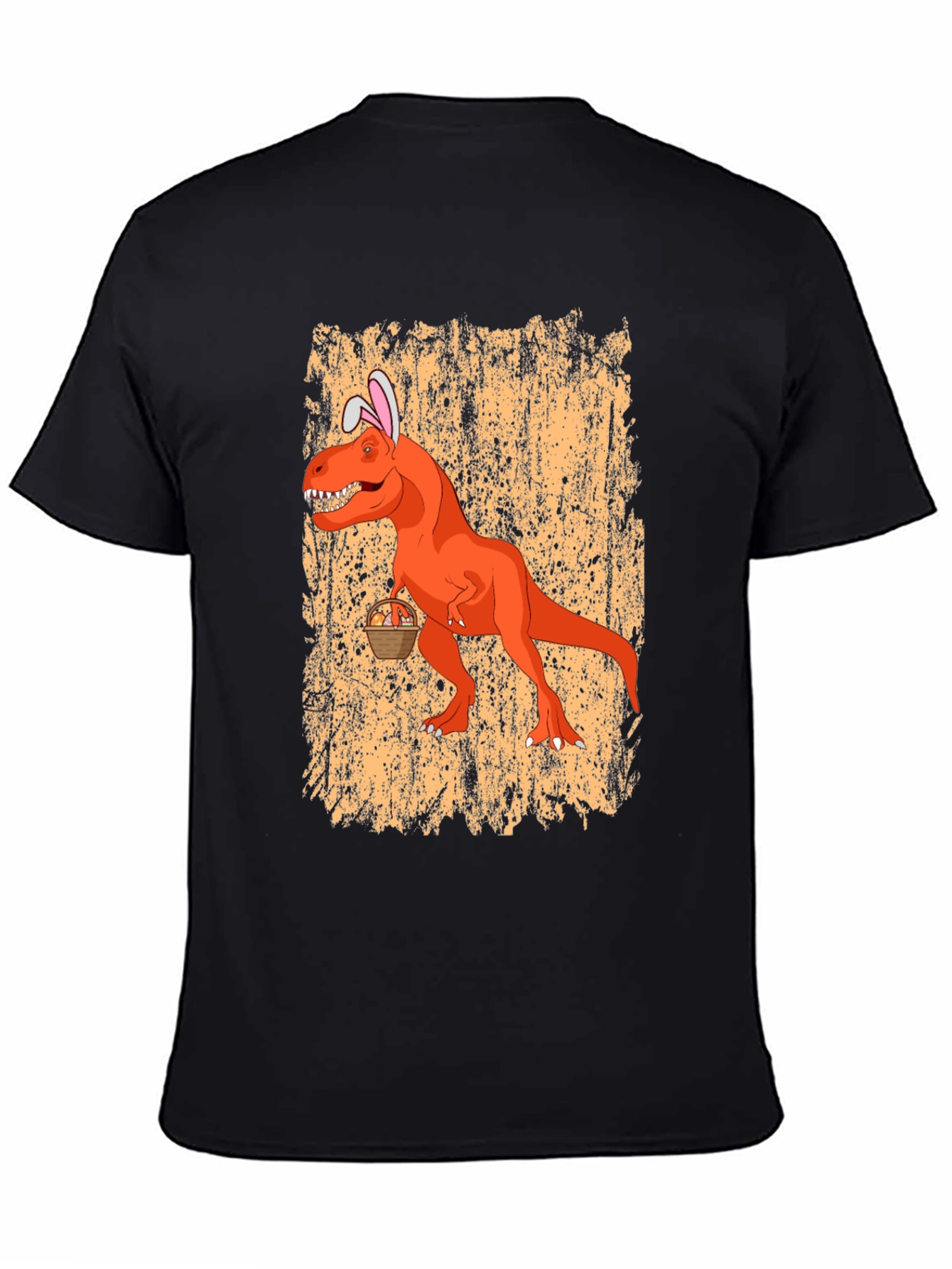 Easter T-Rex Bunny Ears Graphic Tee - Black