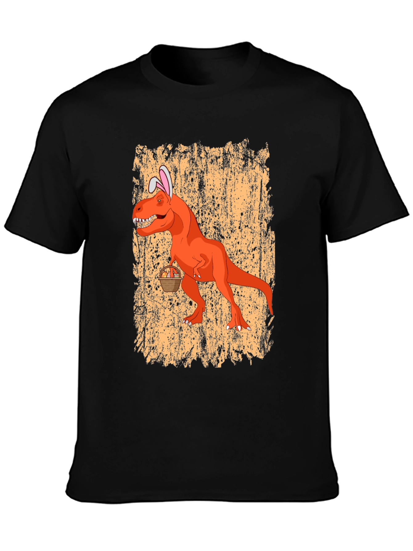 Easter T-Rex Bunny Ears Graphic Tee - Black