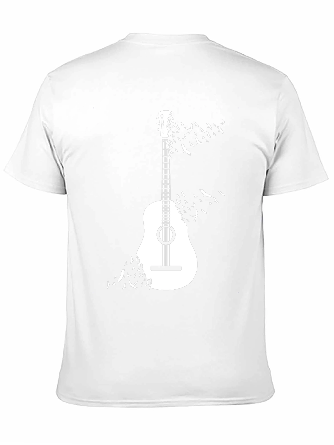Guitar & Birds Graphic T-Shirt - Casual Cotton Tee