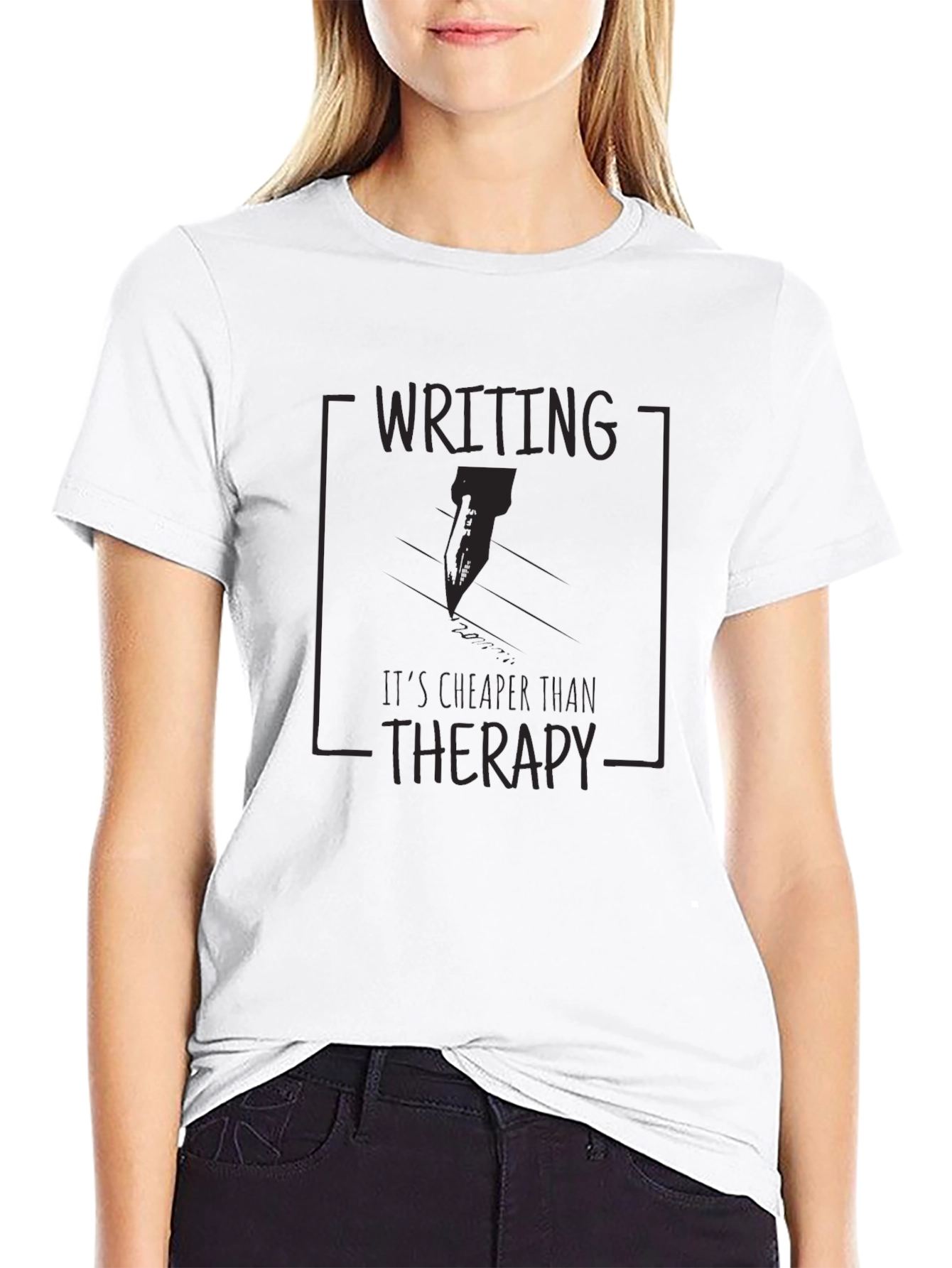 Writing Cheaper Than Therapy Graphic Tee
