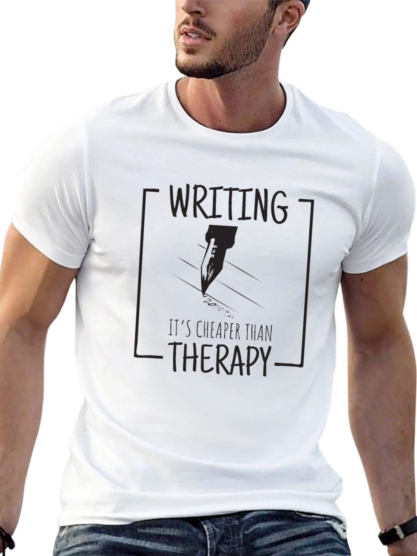 Writing Cheaper Than Therapy Graphic Tee