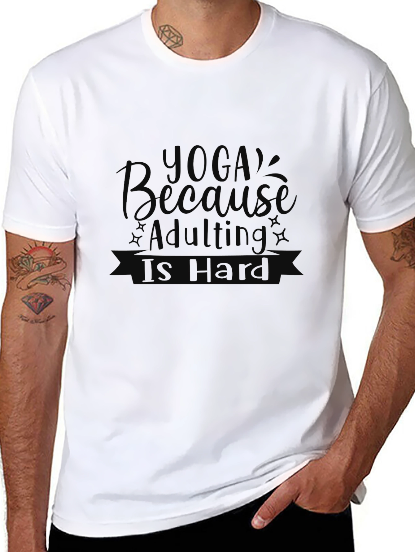 Yoga Because Adulting Is Hard T-Shirt