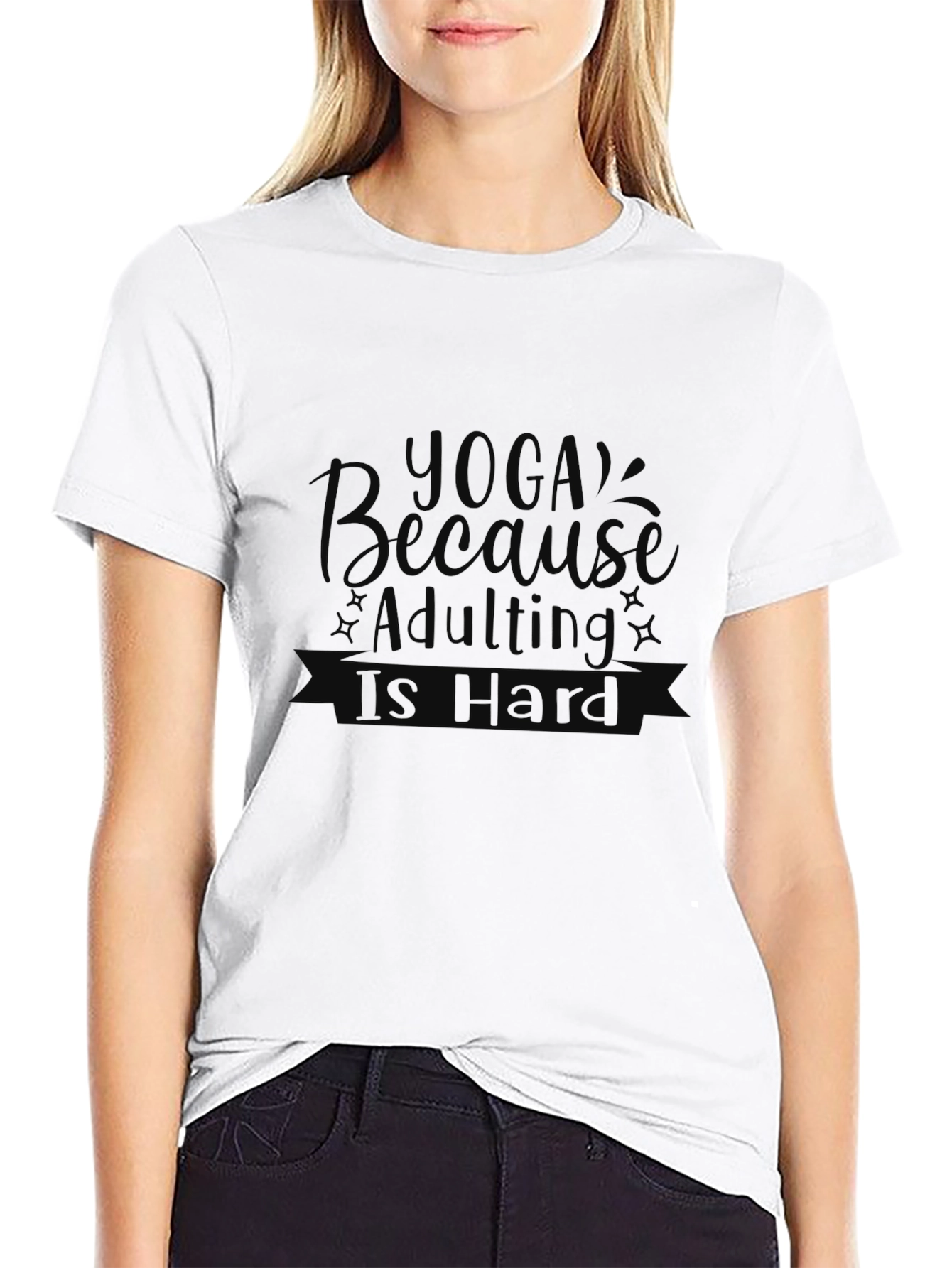 Yoga Because Adulting Is Hard T-Shirt