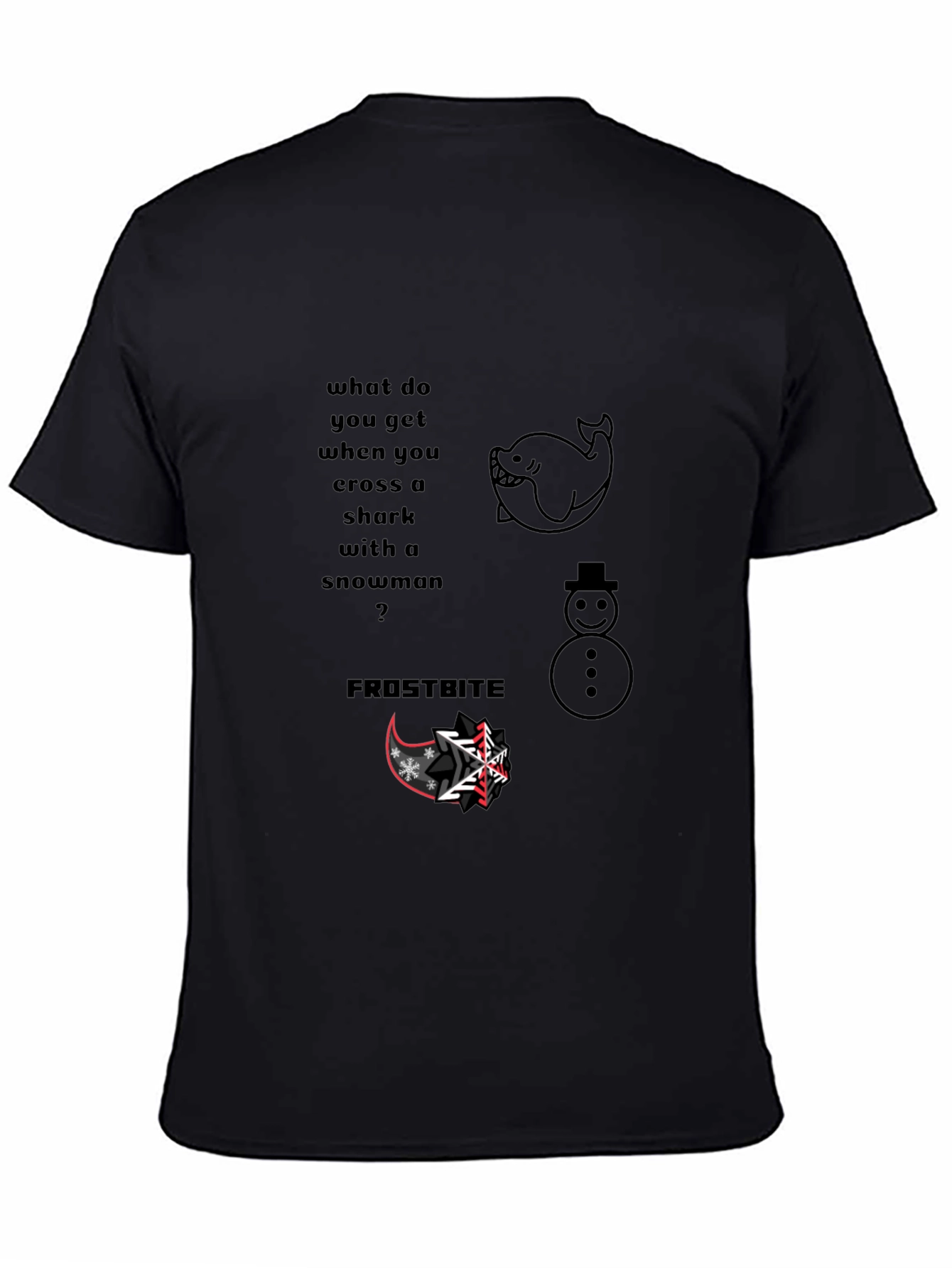 Shark Snowman Frostbite Pun T-Shirt