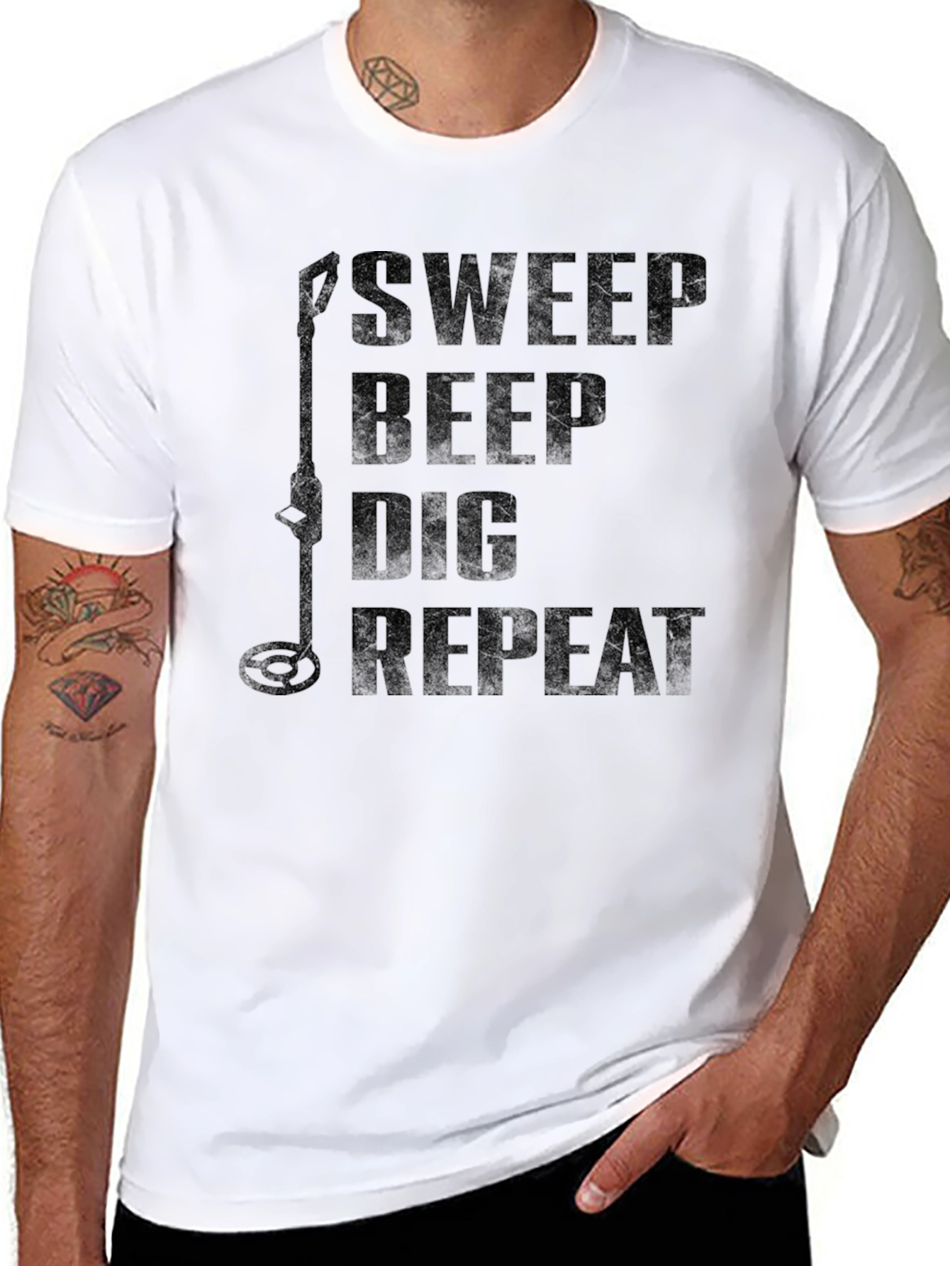 Sweep Beep Dig Repeat Metal Detecting Hobby T-Shirt