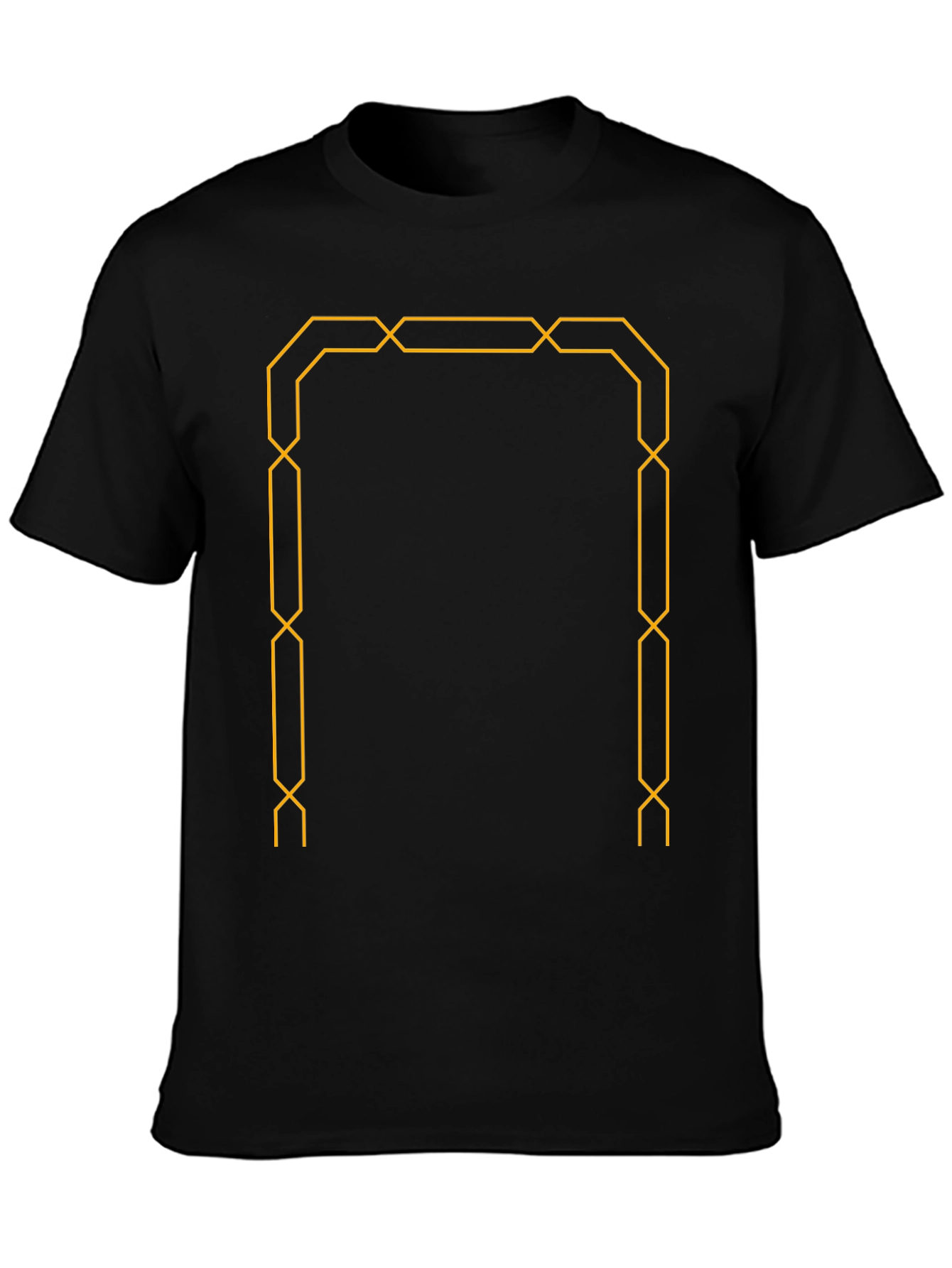 Modern Geometric Graphic Tee - Black