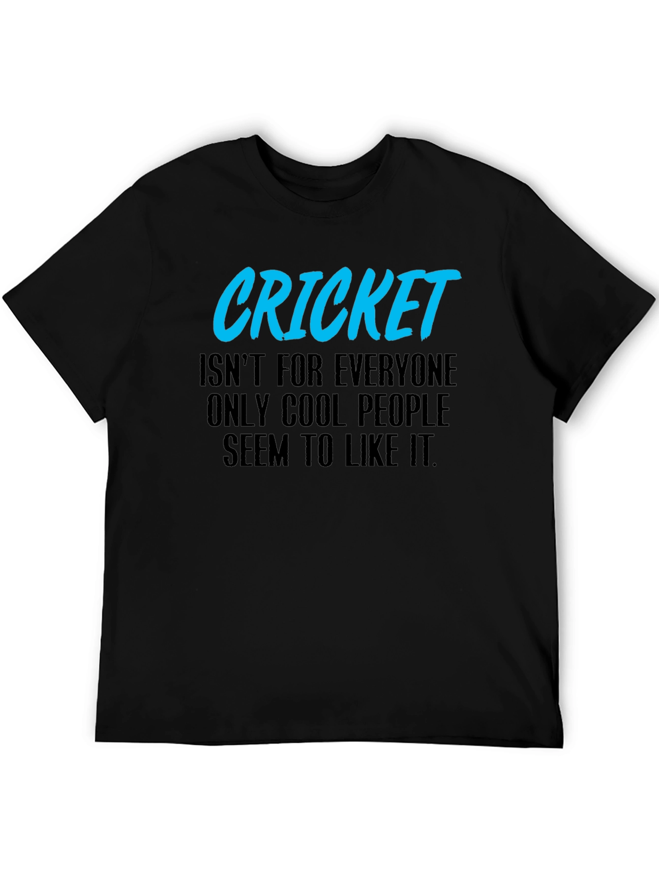 Cool Cricket Fan Black Graphic T-Shirt