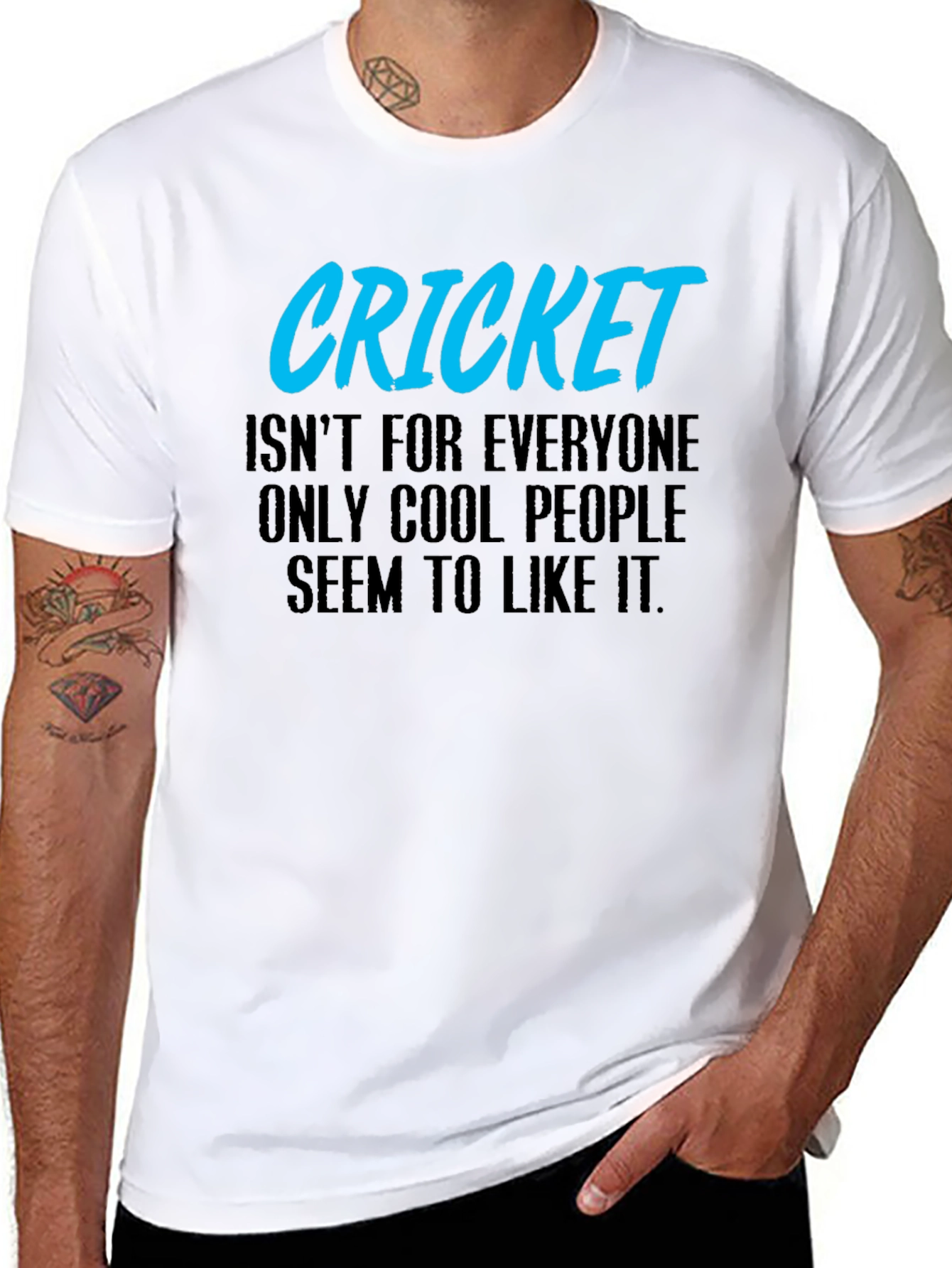 Cool Cricket Fan Black Graphic T-Shirt