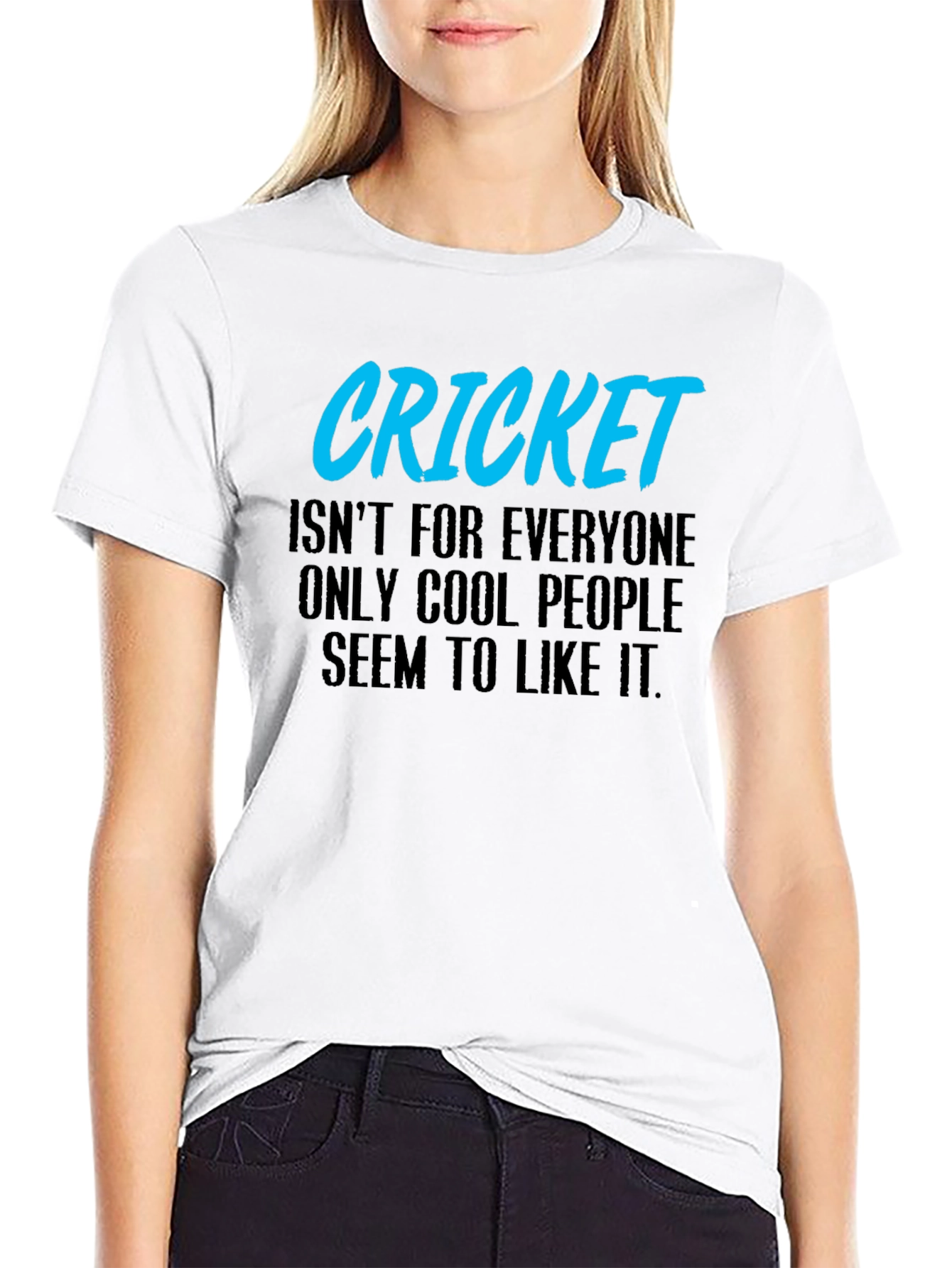 Cool Cricket Fan Black Graphic T-Shirt