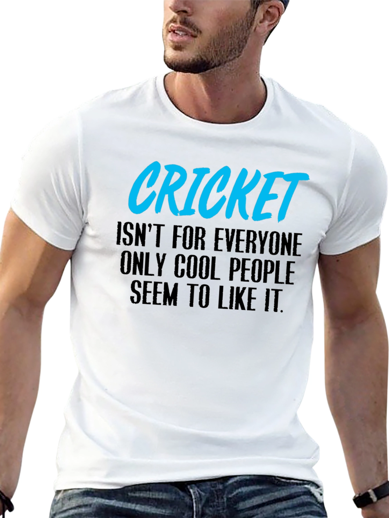 Cool Cricket Fan Black Graphic T-Shirt