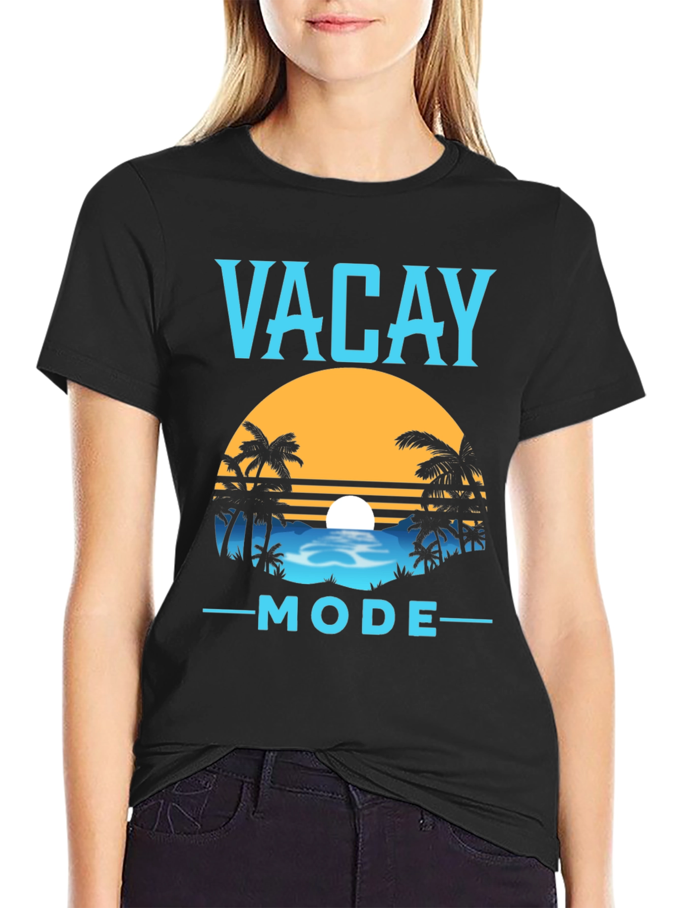 Vacay Mode Graphic Tee - Black Summer Vacation T-Shirt