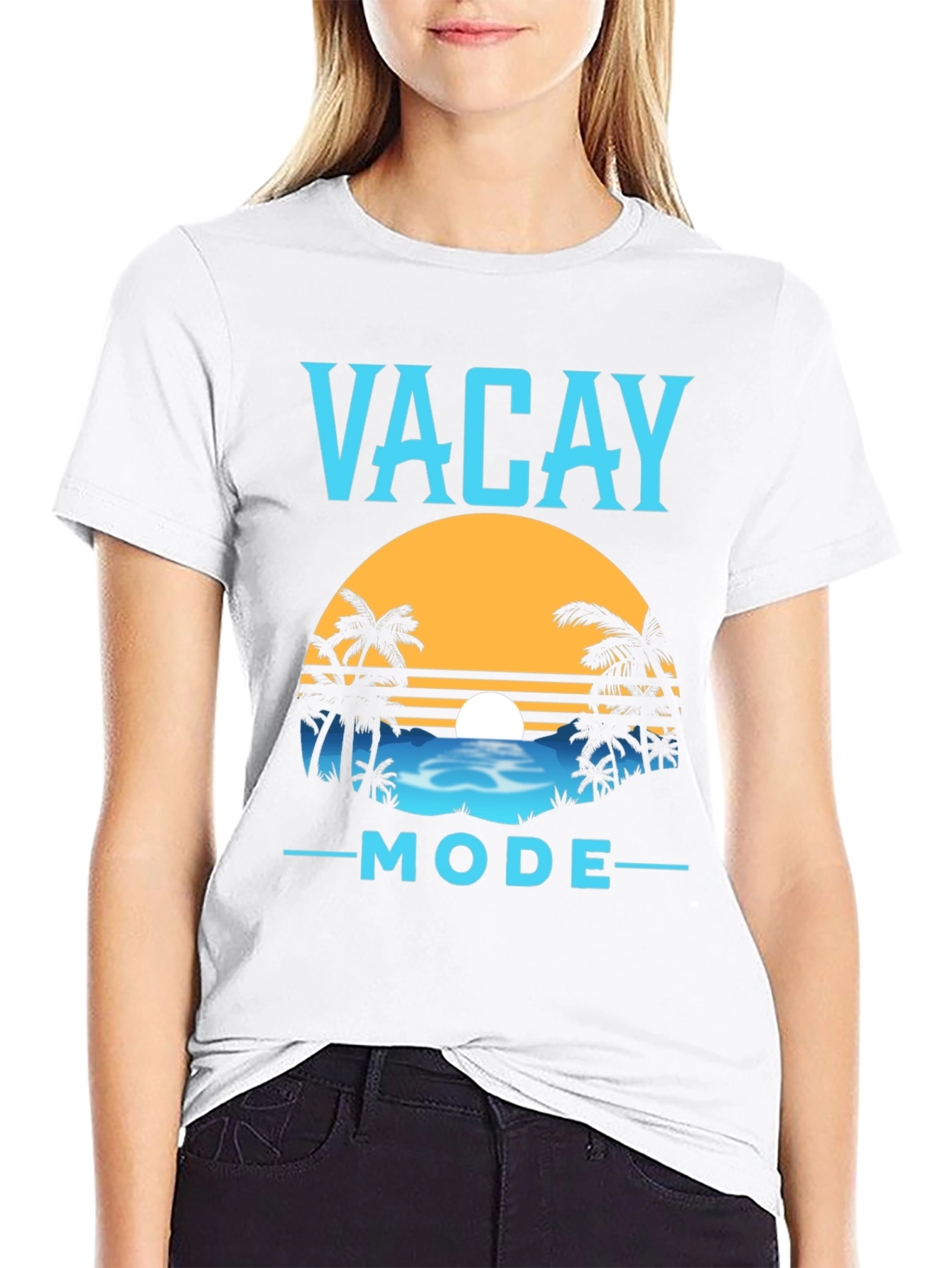 Vacay Mode Graphic Tee - Black Summer Vacation T-Shirt