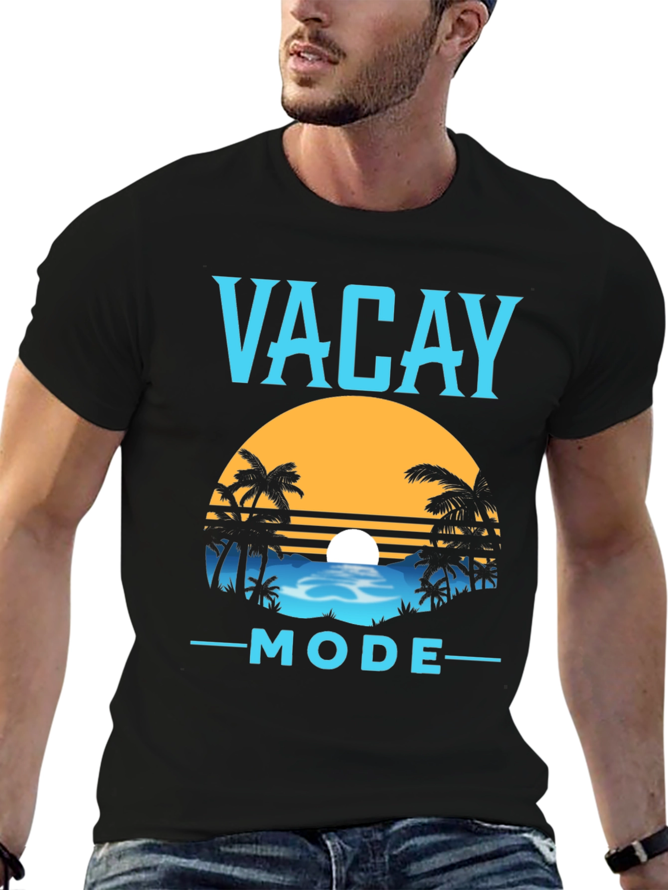 Vacay Mode Graphic Tee - Black Summer Vacation T-Shirt