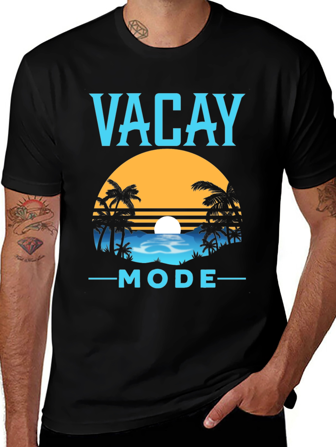 Vacay Mode Graphic Tee - Black Summer Vacation T-Shirt