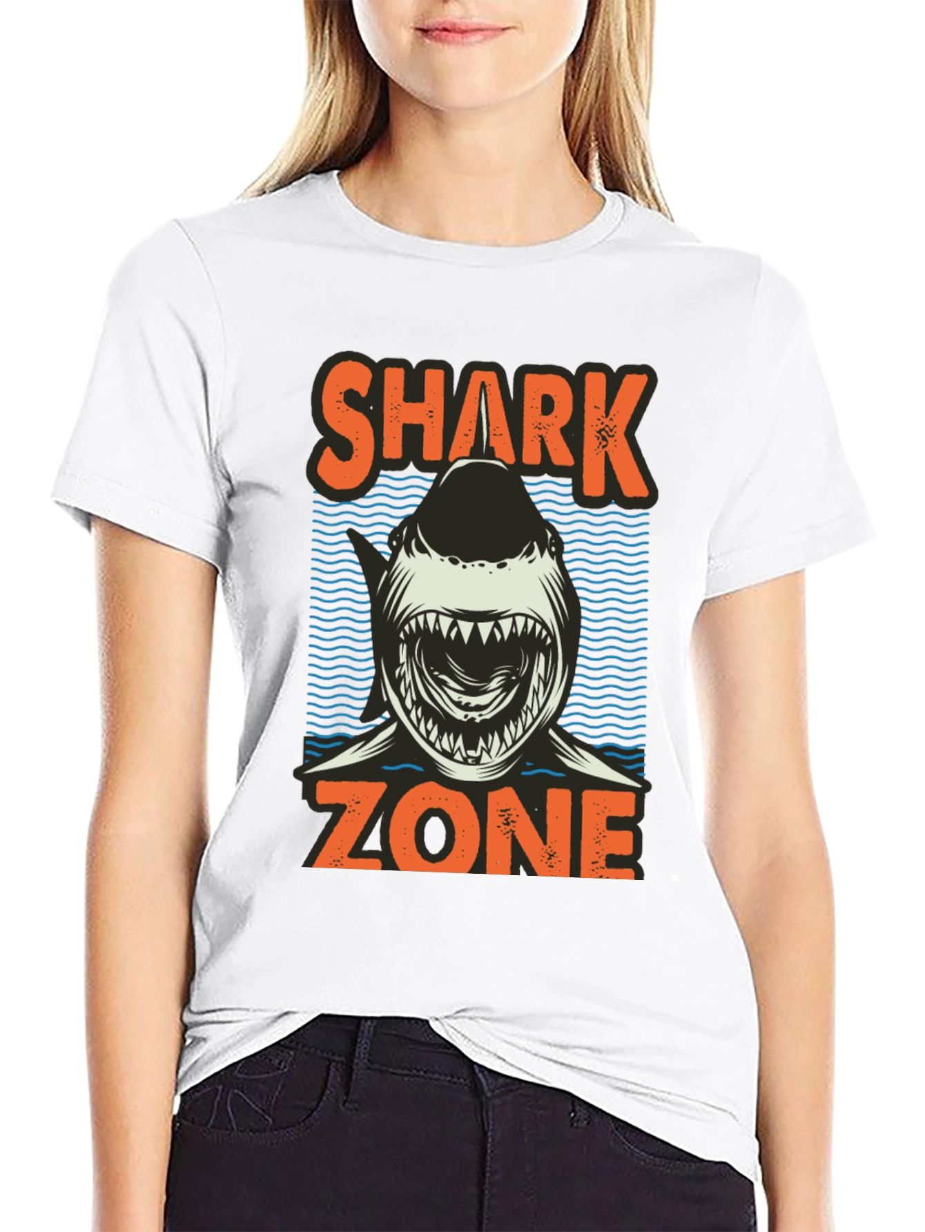 Shark Zone Graphic T-Shirt - Casual Style