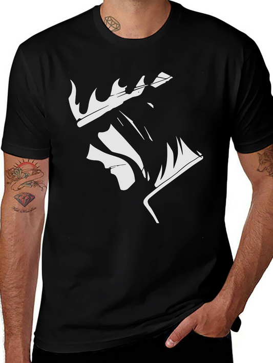 King Profile Graphic Tee - Black Cotton Casual Shirt