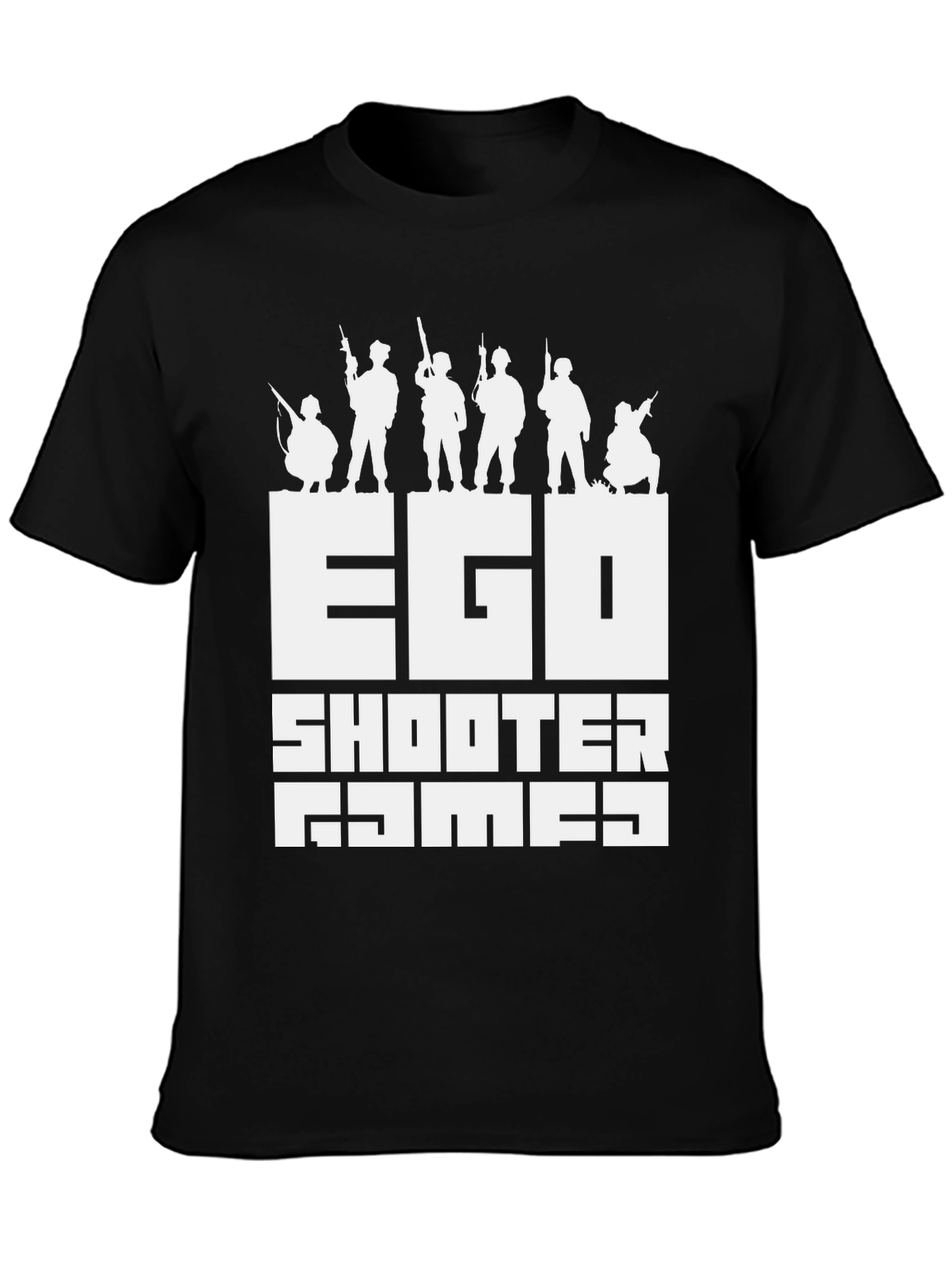 Ego Shooter Games Black Graphic T-Shirt