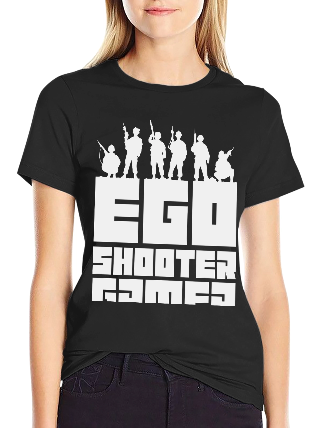 Ego Shooter Games Black Graphic T-Shirt