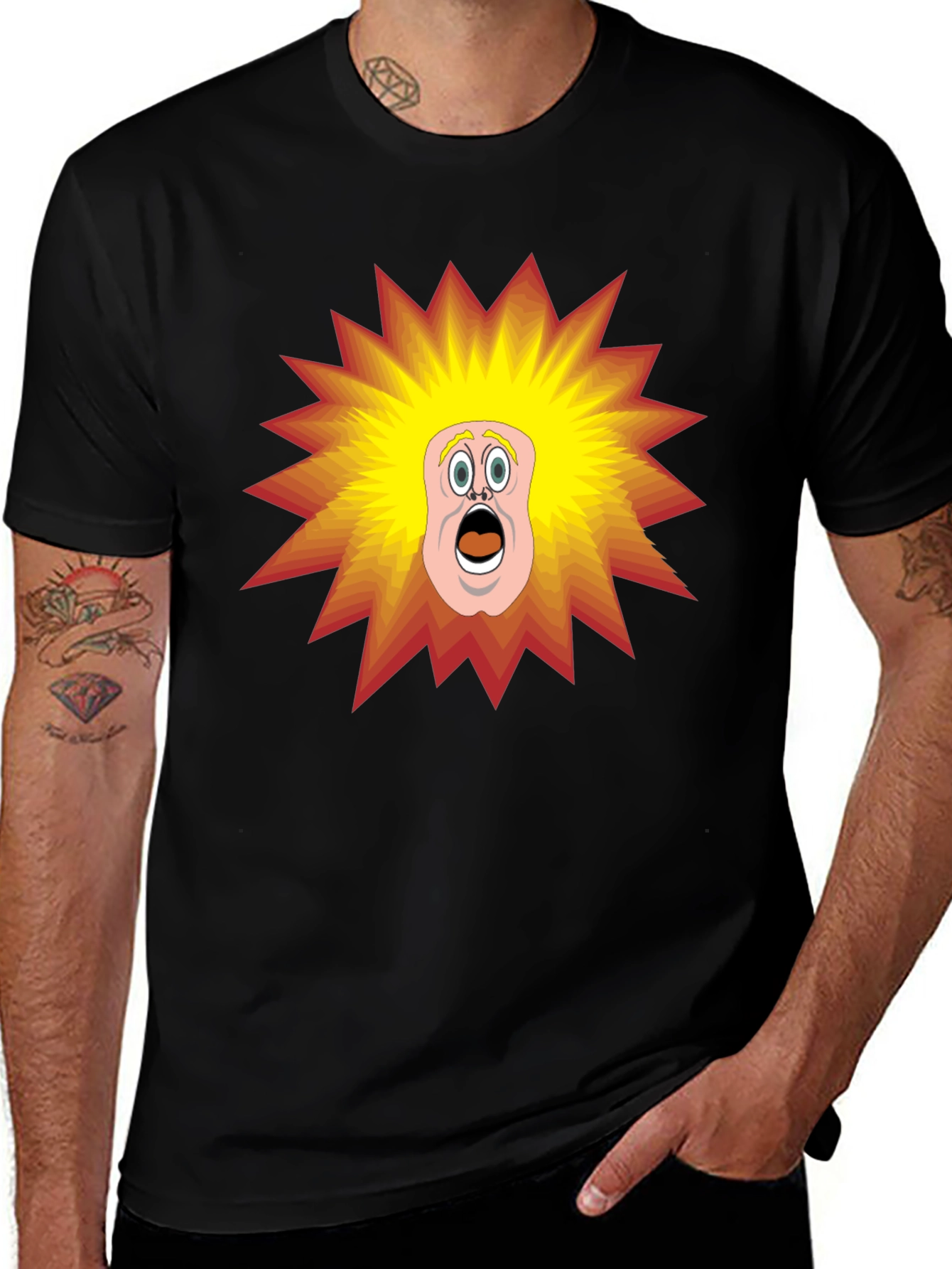 Cartoon Shock T-Shirt - Black Tee