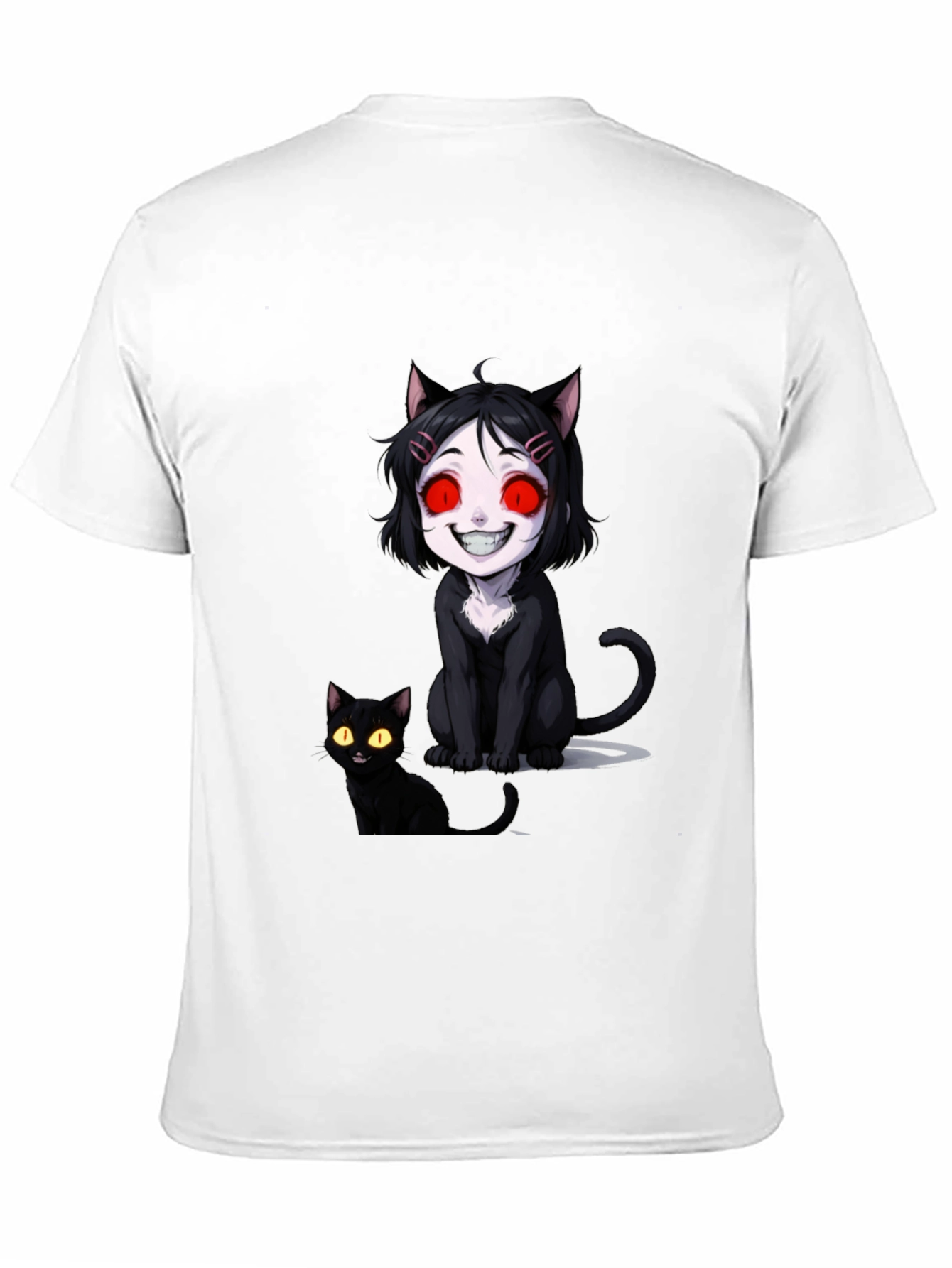 Creepy Cute Cat T-Shirt - Black