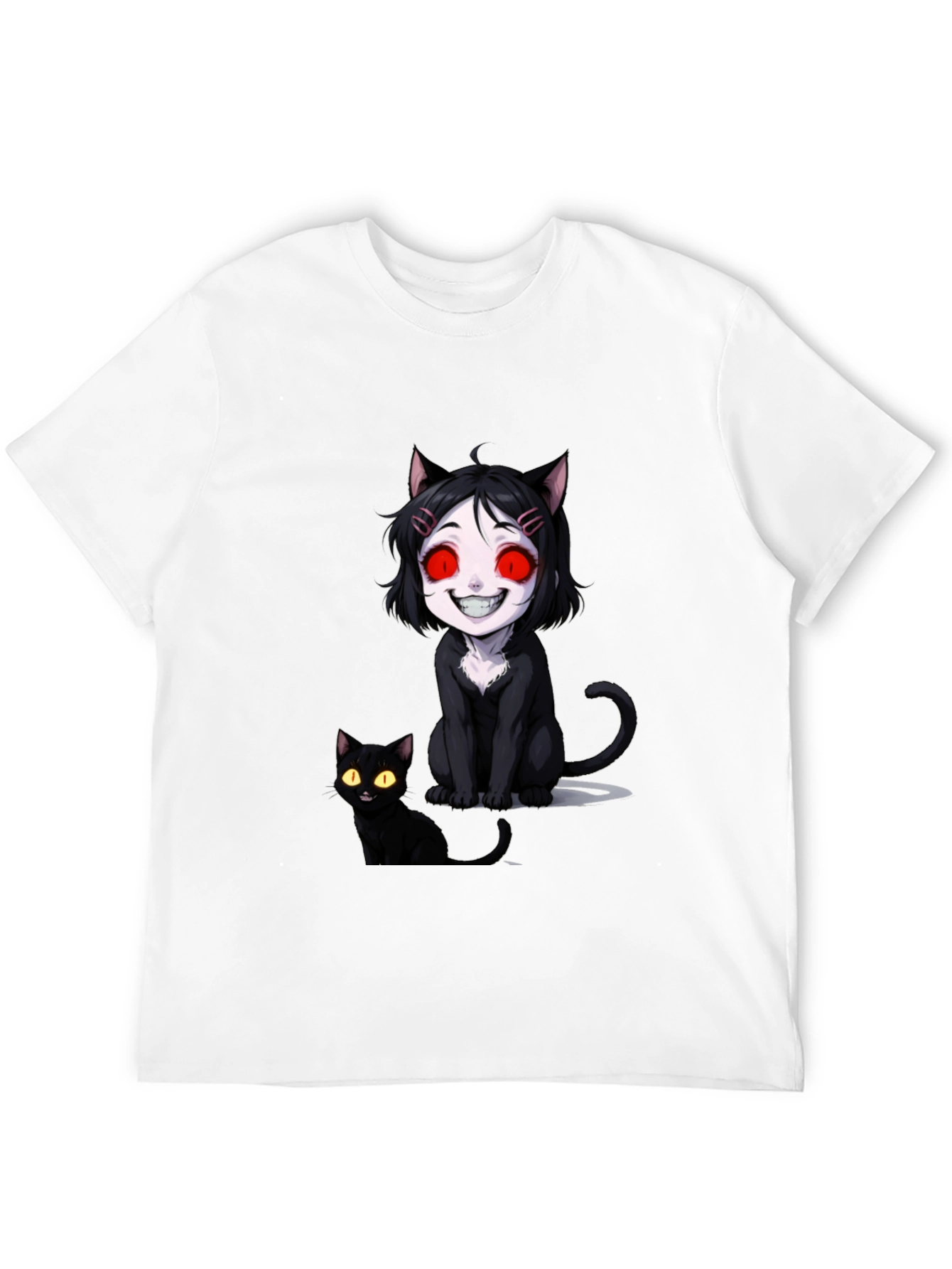 Creepy Cute Cat T-Shirt - Black