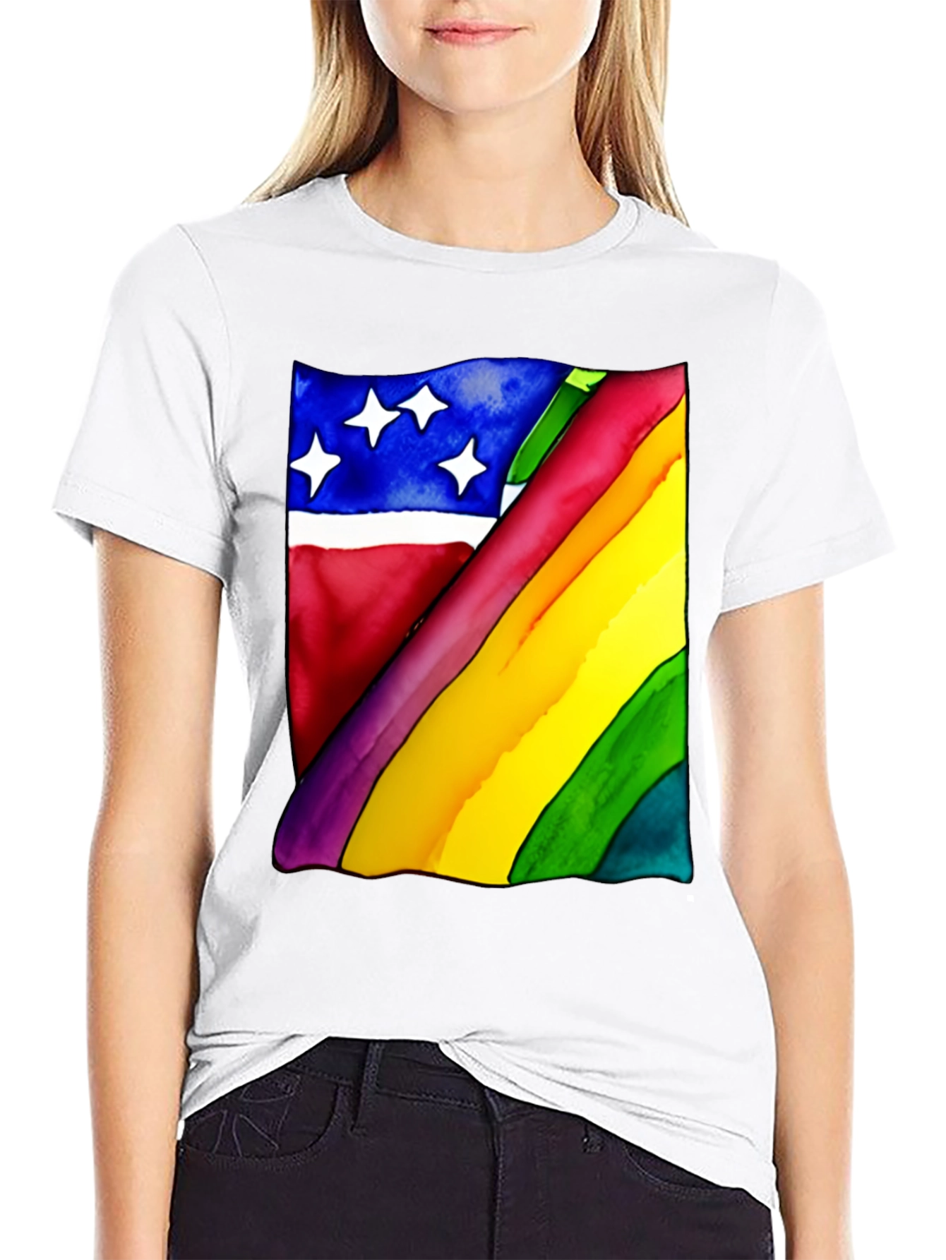 Rainbow Flag Graphic Tee - Unisex Black Shirt