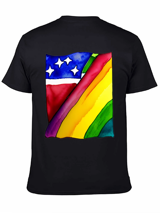 Rainbow Flag Graphic Tee - Unisex Black Shirt
