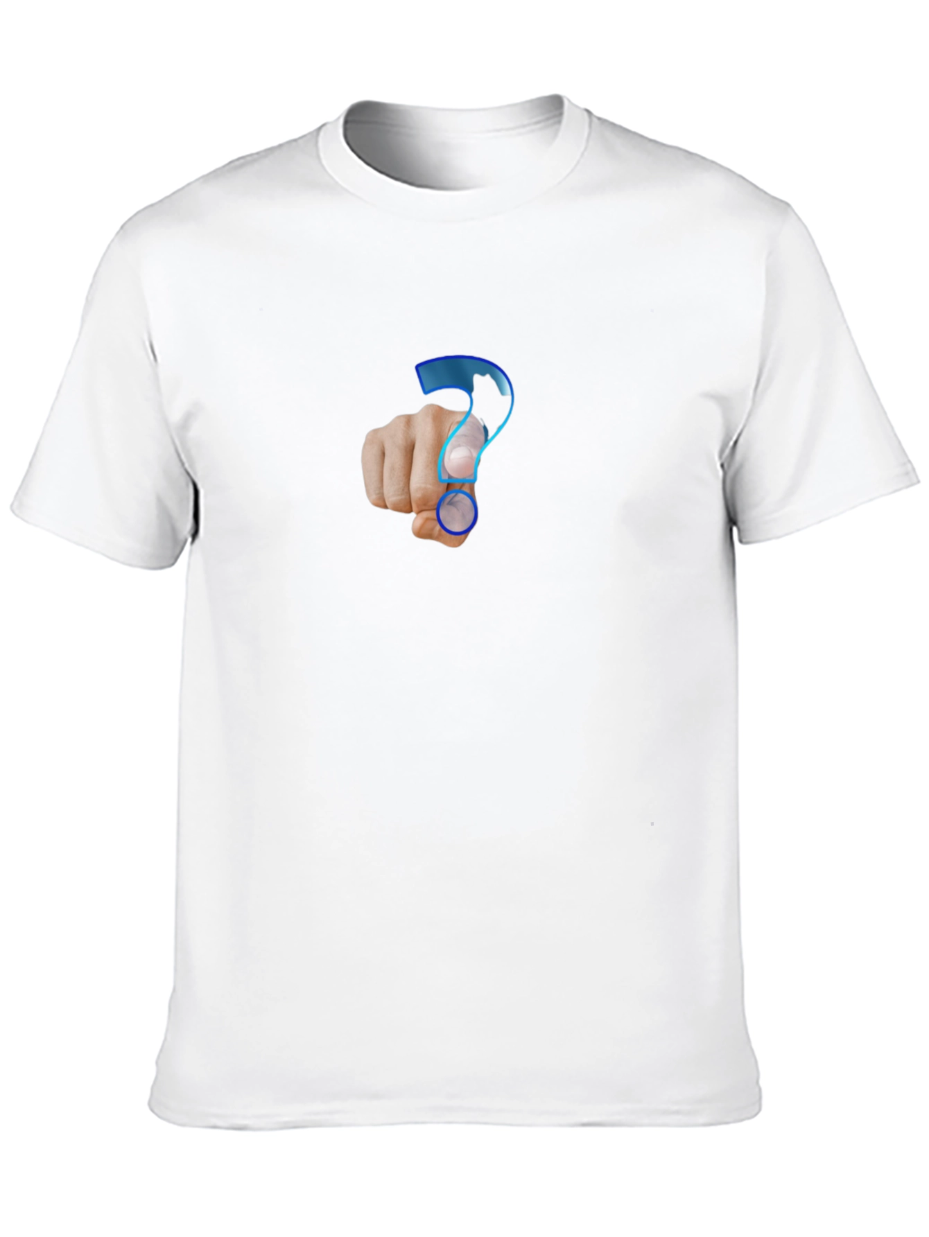 Mens Black T-Shirt - Question Mark Design