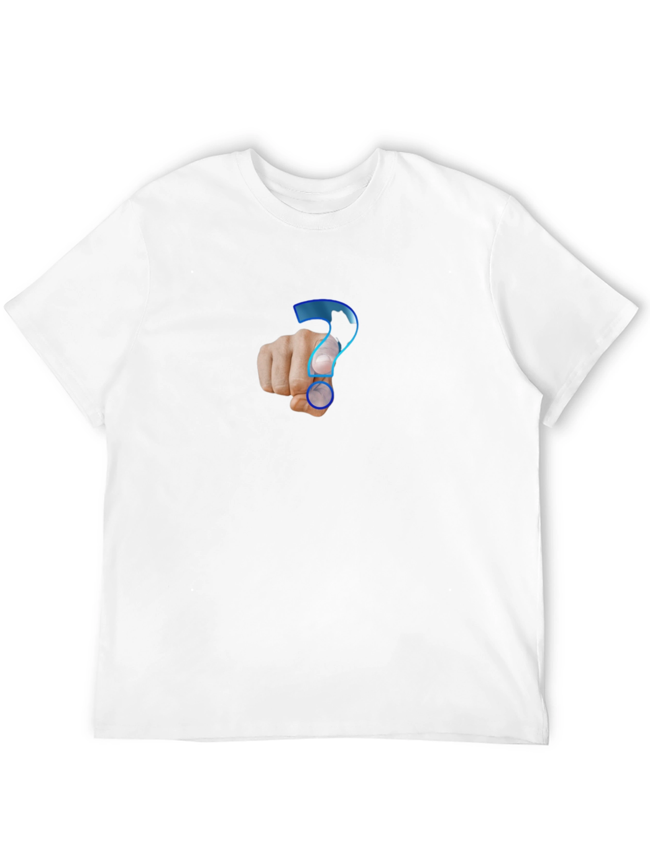 Mens Black T-Shirt - Question Mark Design