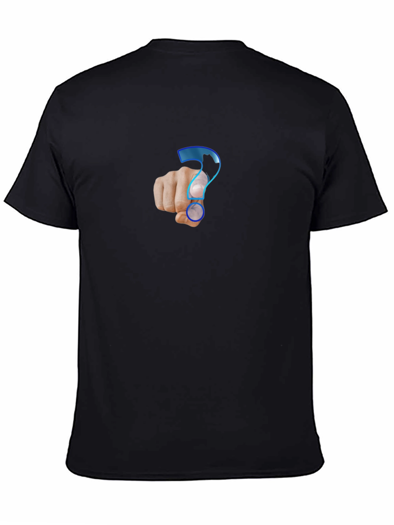 Mens Black T-Shirt - Question Mark Design
