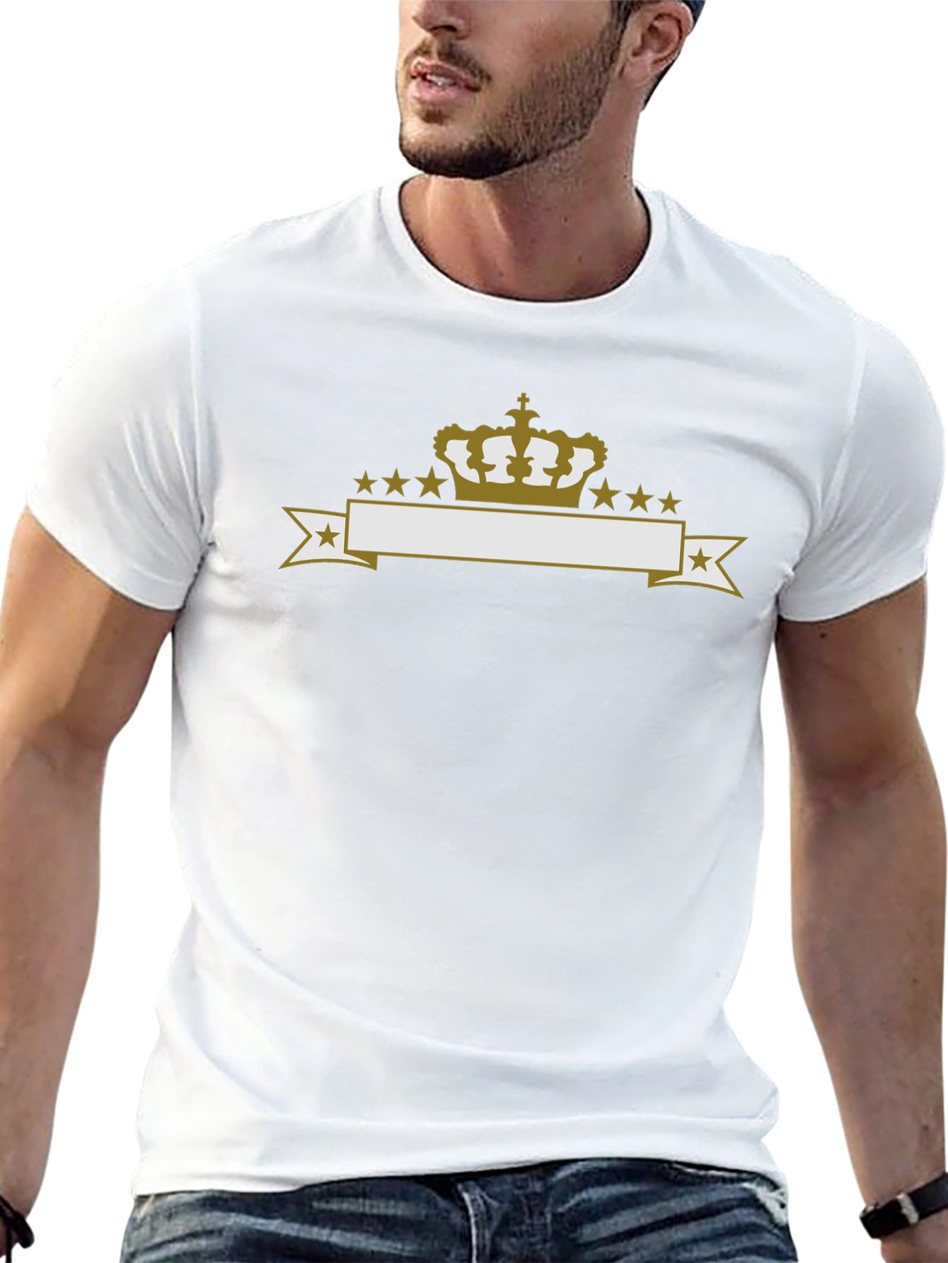 Crown & Stars Graphic Tee - Black