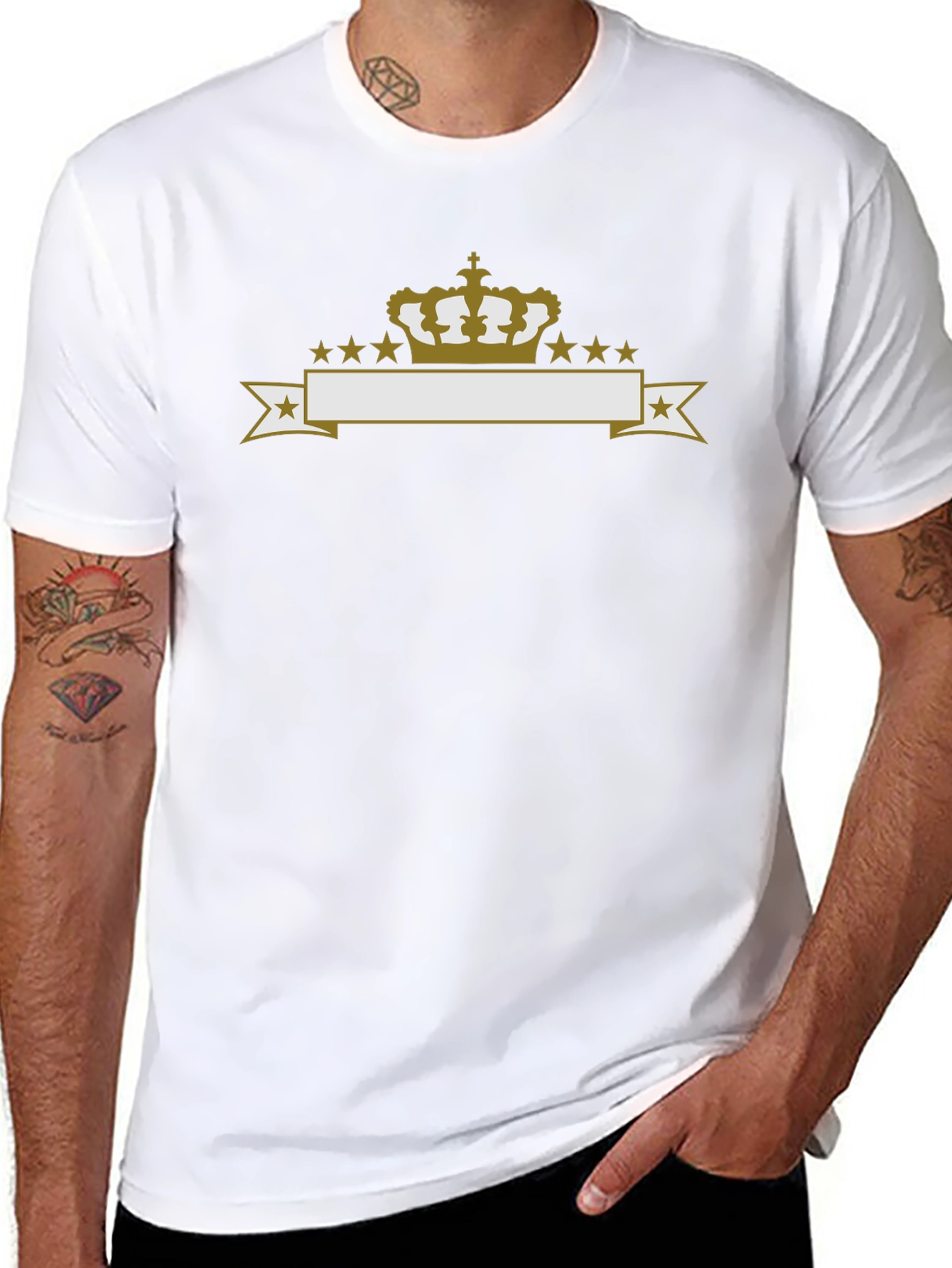 Crown & Stars Graphic Tee - Black