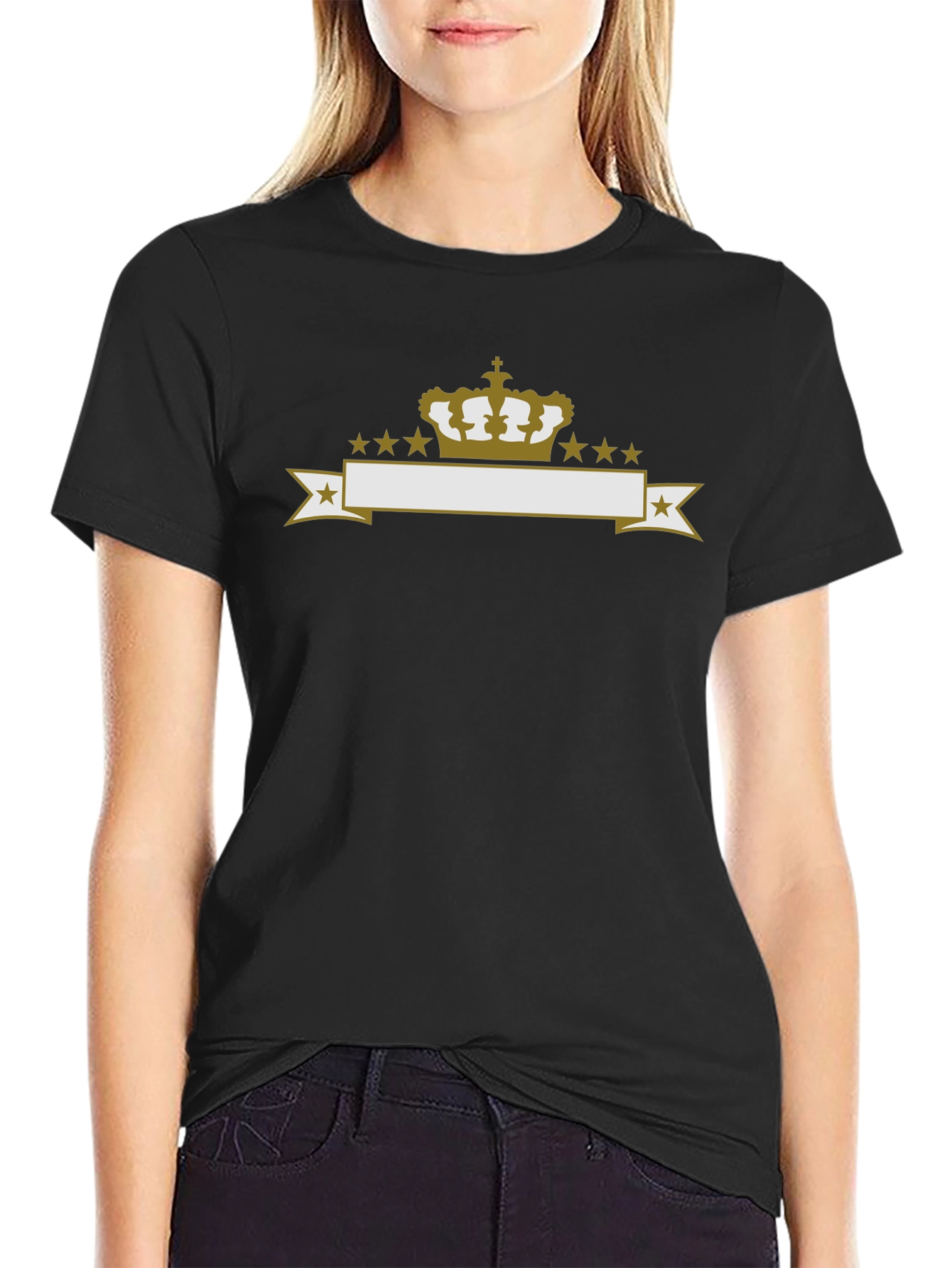 Crown & Stars Graphic Tee - Black