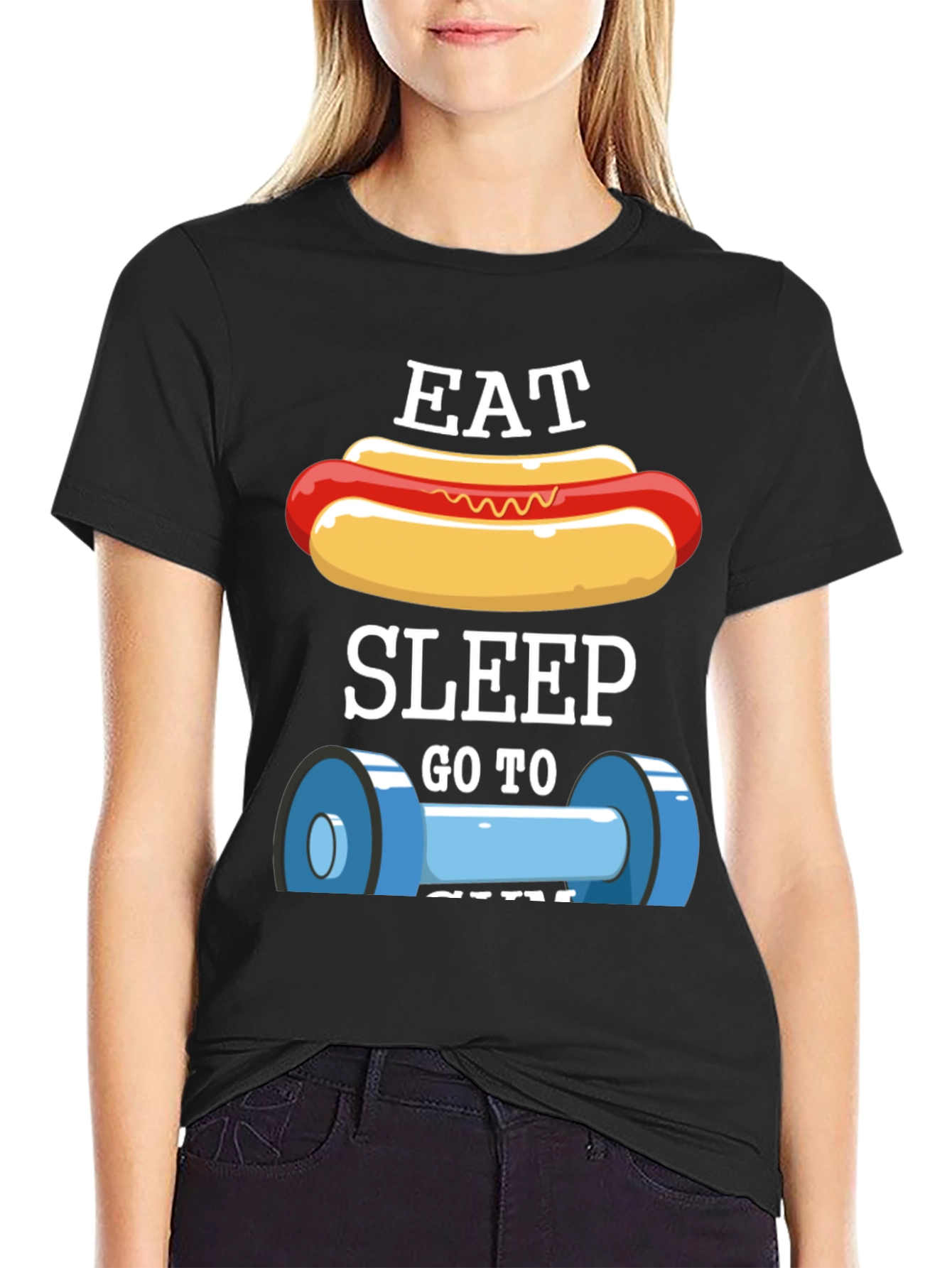 Eat Sleep Gym T-Shirt - Funny Workout Tee