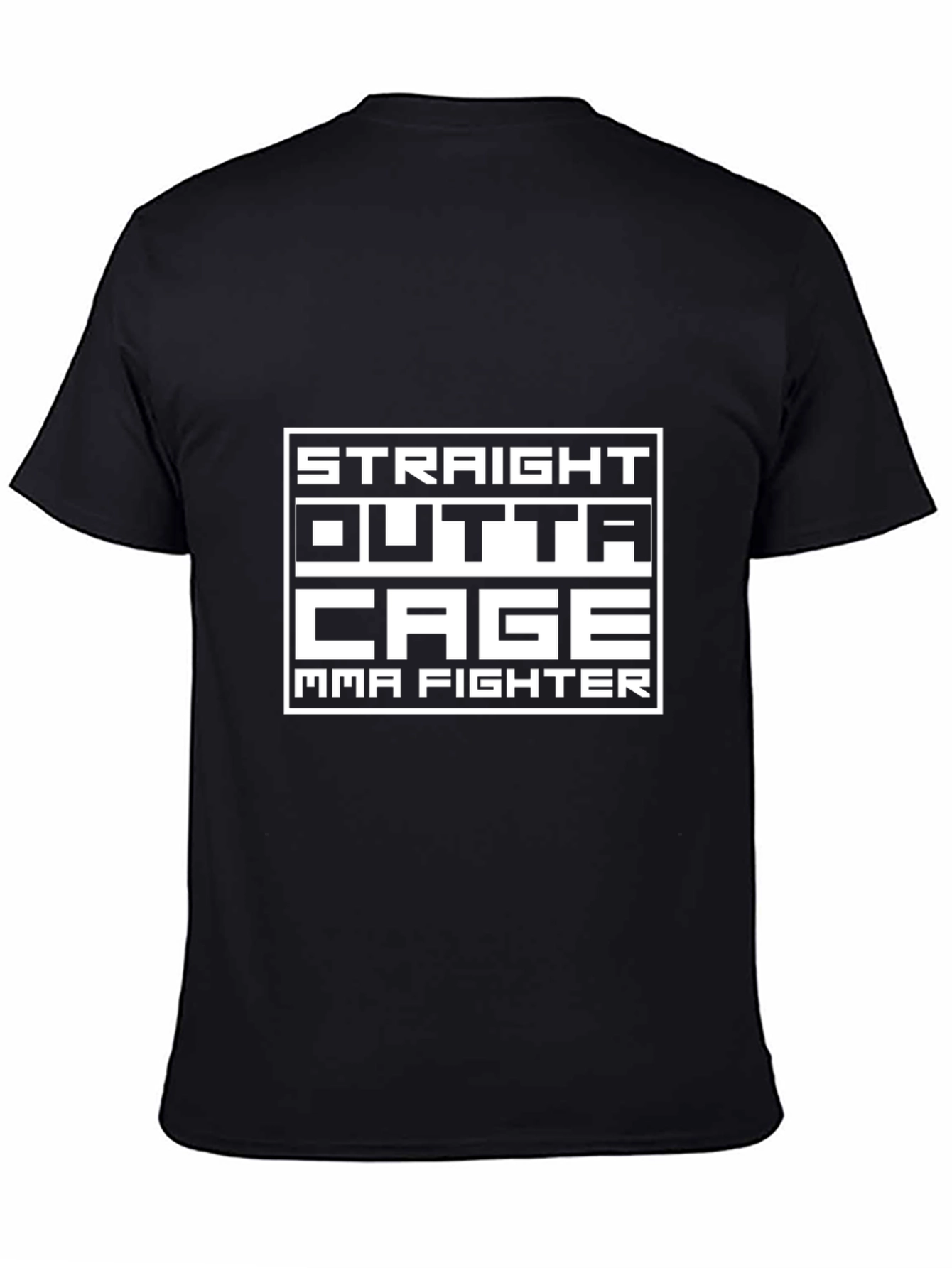 Straight Outta Cage MMA Fighter Black T-Shirt
