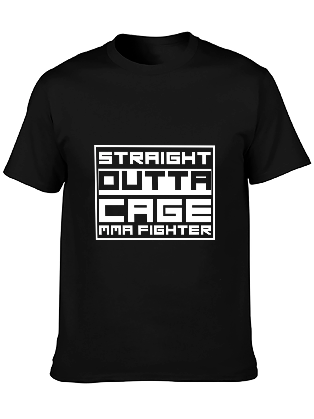 Straight Outta Cage MMA Fighter Black T-Shirt