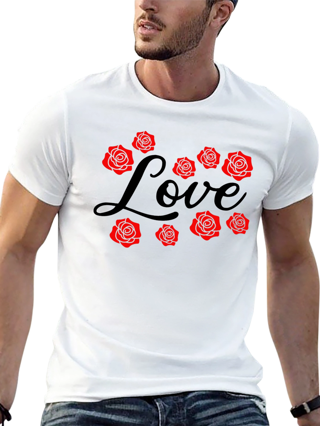 Love Rose Graphic Tee - Black Casual Shirt