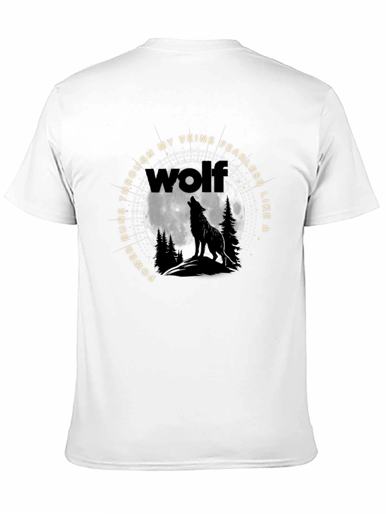 Wolf Howling at Moon Graphic Tee - Fearless Design
