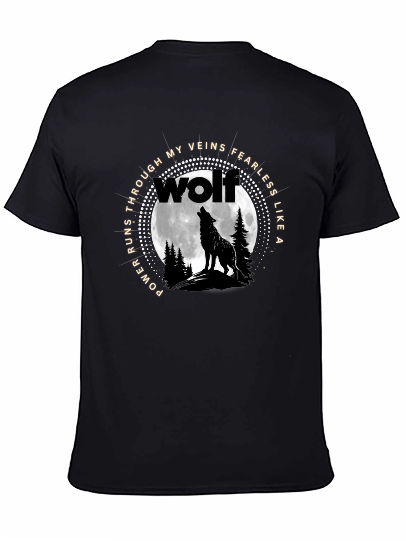 Wolf Howling at Moon Graphic Tee - Fearless Design
