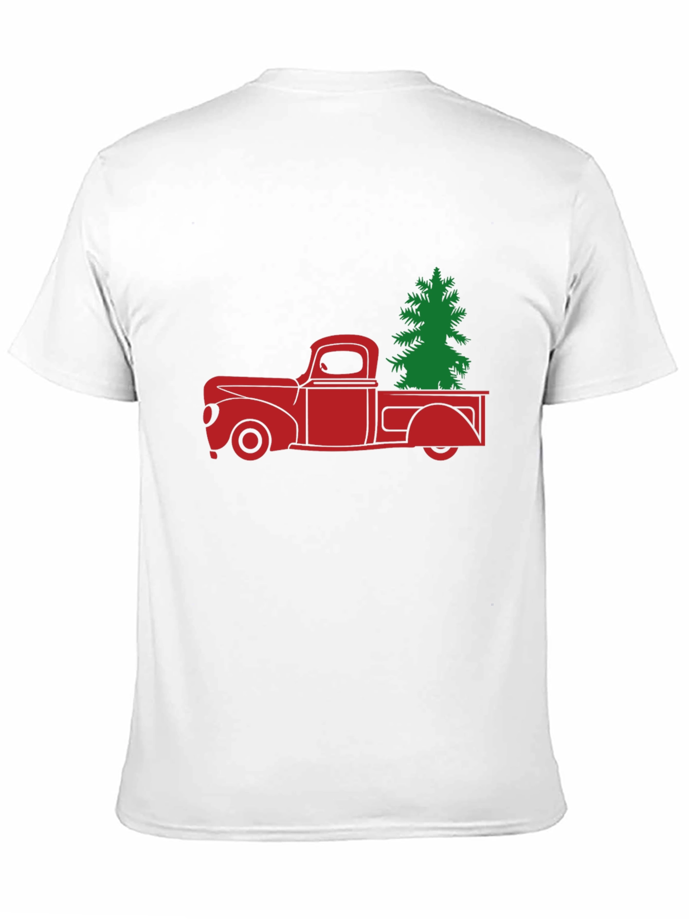 Red Truck Christmas Tree Graphic Tee - Black