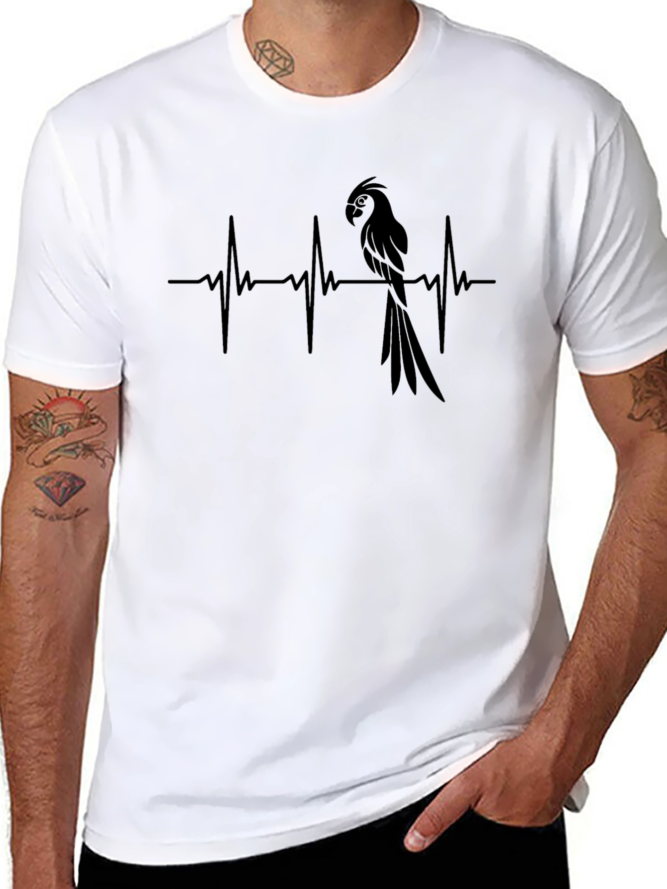 Parrot Heartbeat T-Shirt - Unique Graphic Tee