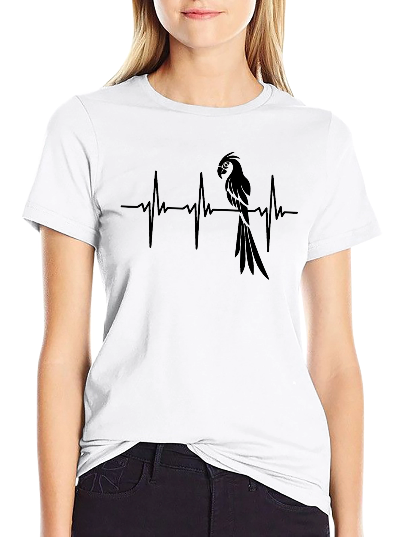 Parrot Heartbeat T-Shirt - Unique Graphic Tee