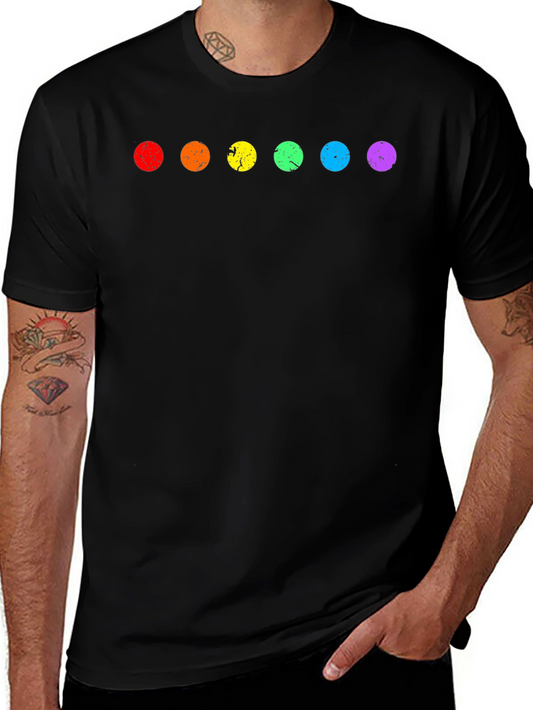 Rainbow Dot Graphic Tee - Soft Cotton Blend