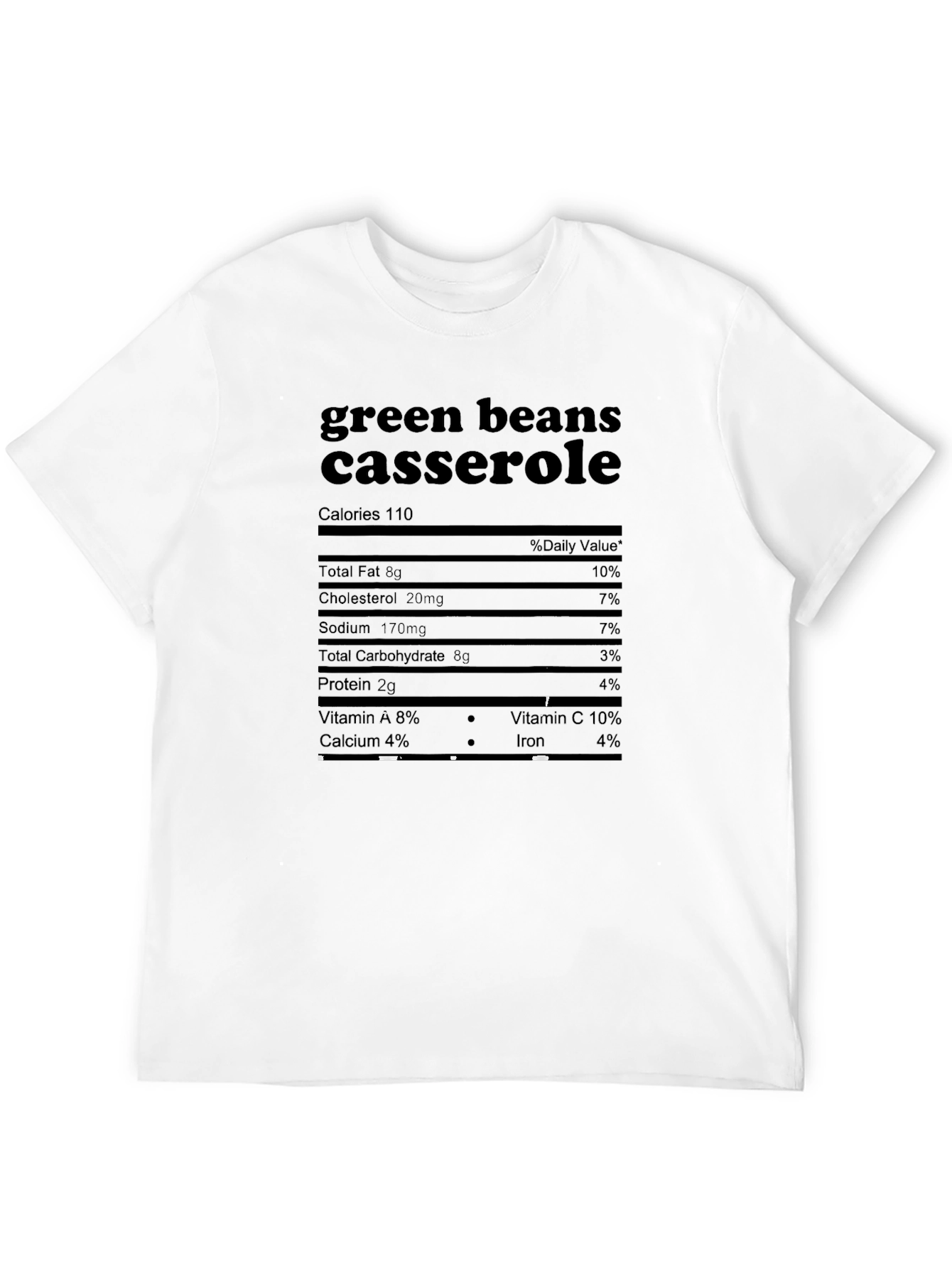 Green Bean Casserole Nutrition Facts Graphic Tee