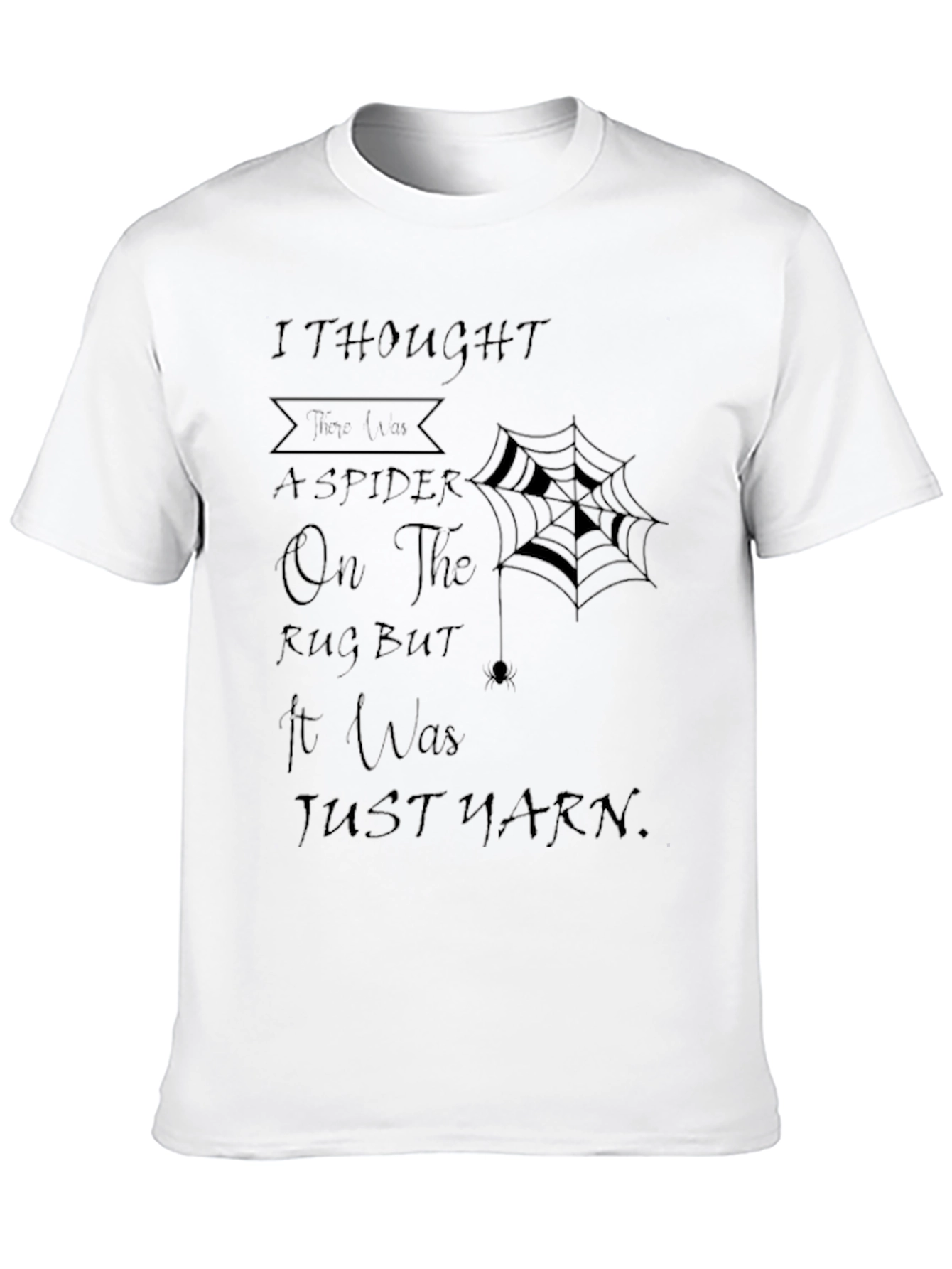 Spider Yarn Graphic Tee - Mens Black Cotton T-Shirt