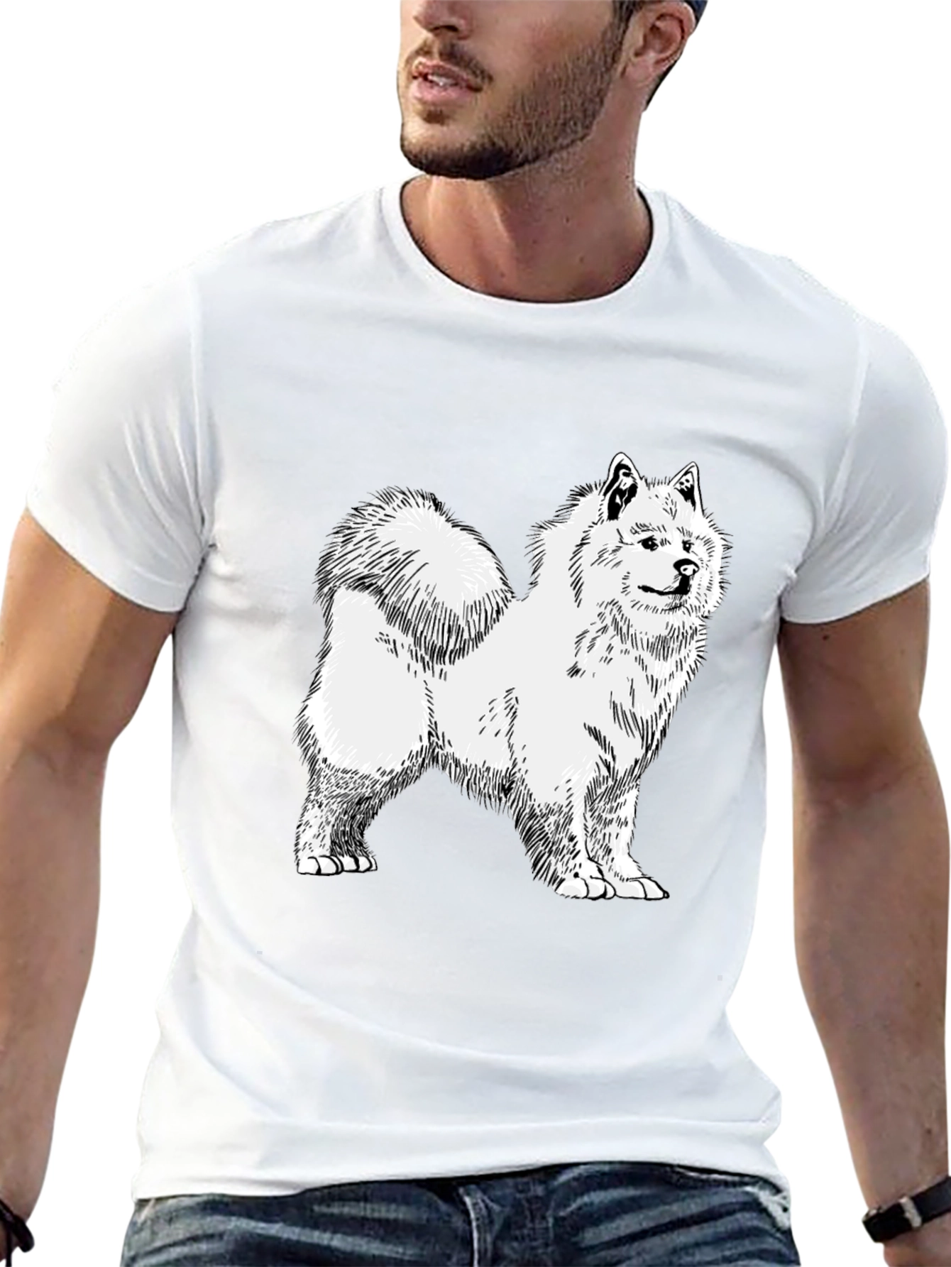 Dog Sketch Graphic Tee - Unisex Black T-Shirt