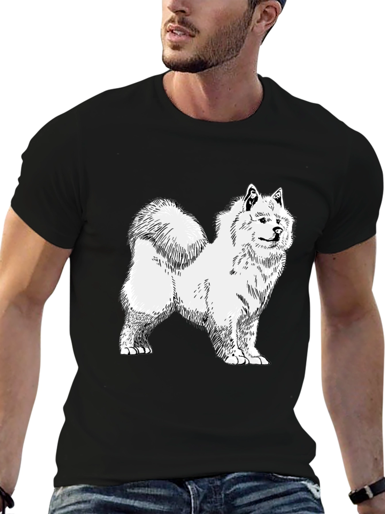 Dog Sketch Graphic Tee - Unisex Black T-Shirt