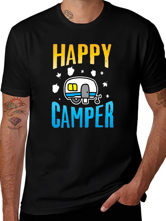 Happy Camper Graphic Tee - Camping Adventure Shirt